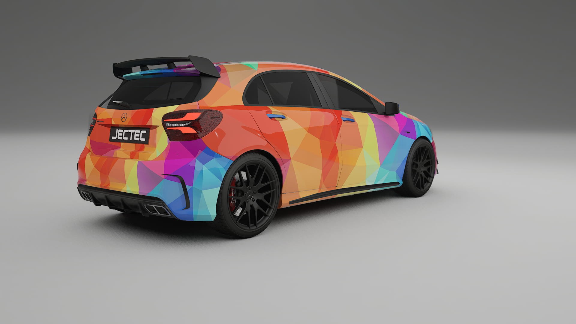 Mercedes A45 AMG W176 VECTOR VIBE – Designový Wrap PPF Fólie na auto - tisknutelný polyuretan
