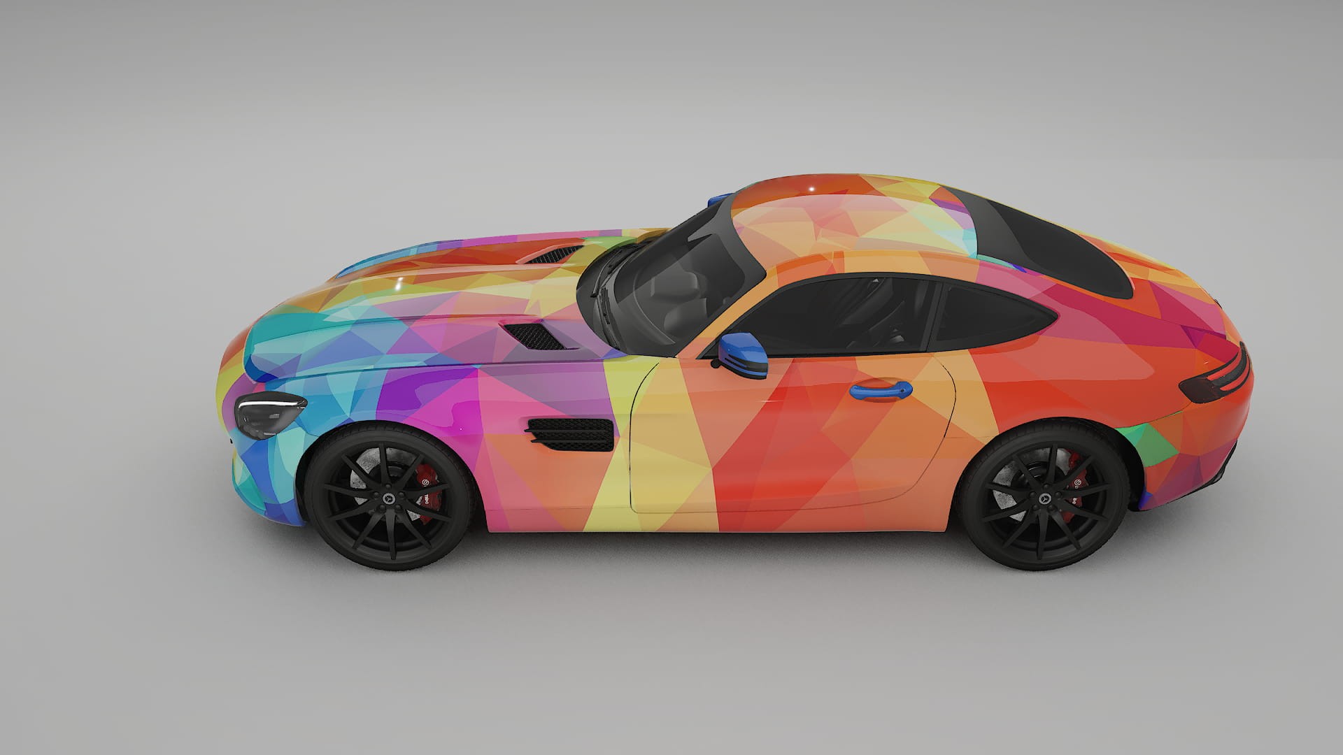 Mercedes AMG GT C190 Coupe VECTOR VIBE – Designový Wrap PPF Fólie na auto - tisknutelný polyuretan