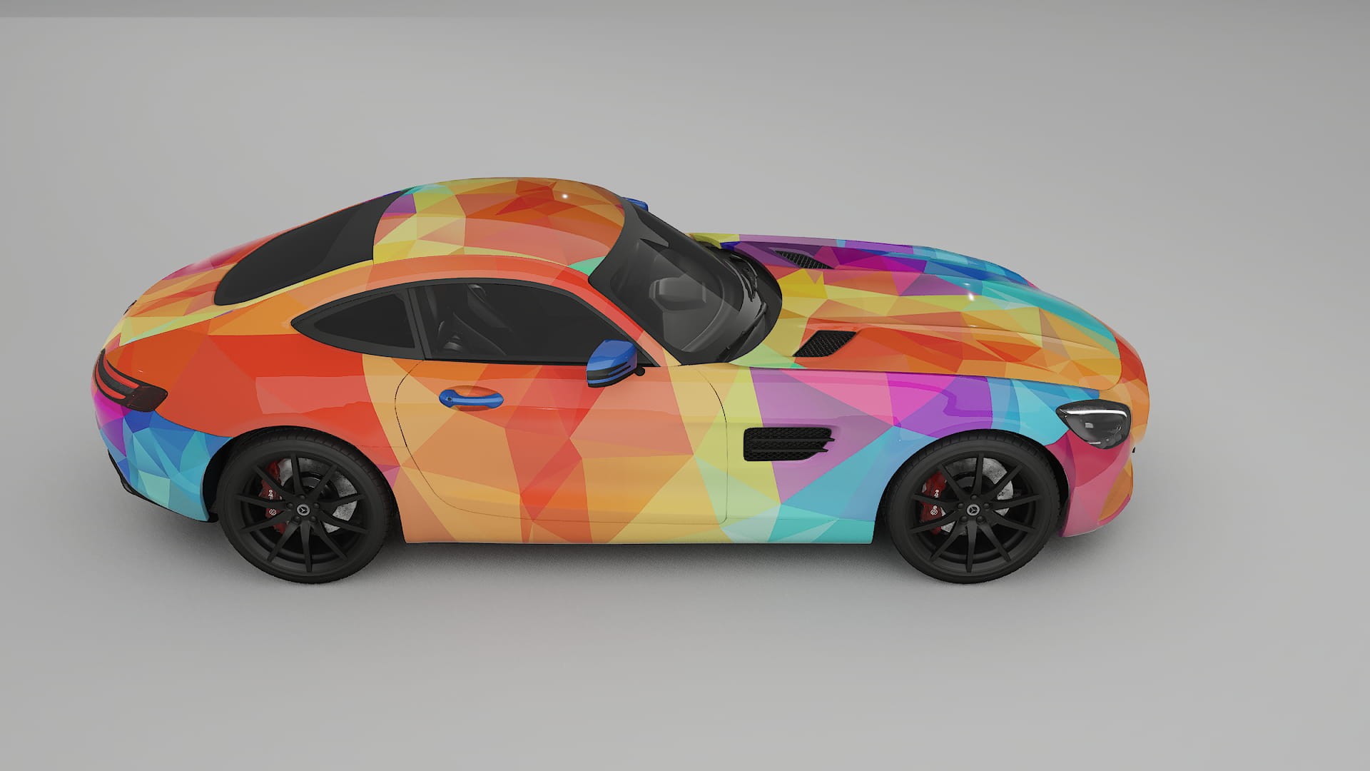 Mercedes AMG GT C190 Coupe VECTOR VIBE – Designový Wrap PPF Fólie na auto - tisknutelný polyuretan