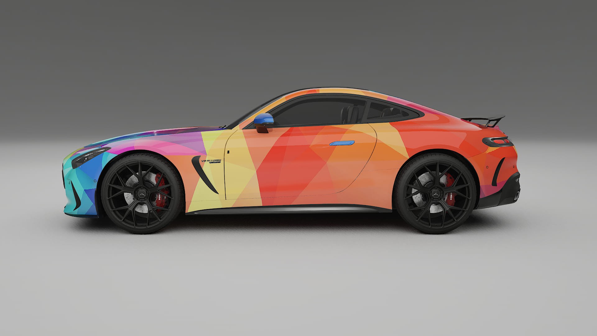 Mercedes AMG GT Coupe C192 VECTOR VIBE – Designový Wrap PPF Fólie na auto - tisknutelný polyuretan