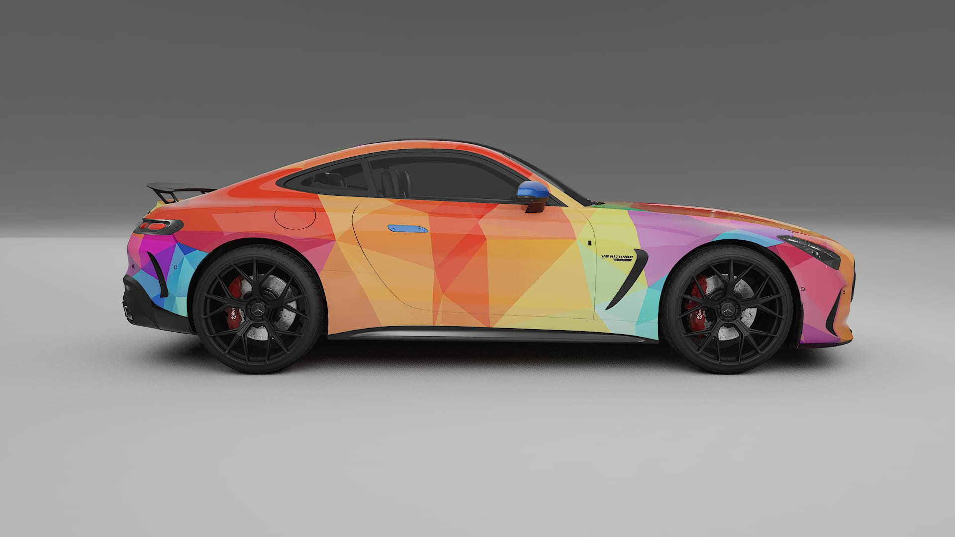 Mercedes AMG GT Coupe C192 VECTOR VIBE – Designový Wrap PPF Fólie na auto - tisknutelný polyuretan