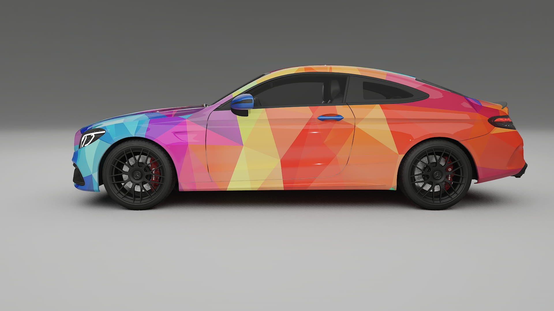 Mercedes C63 AMG W205 Coupe VECTOR VIBE – Designový Wrap PPF Fólie na auto - tisknutelný polyuretan