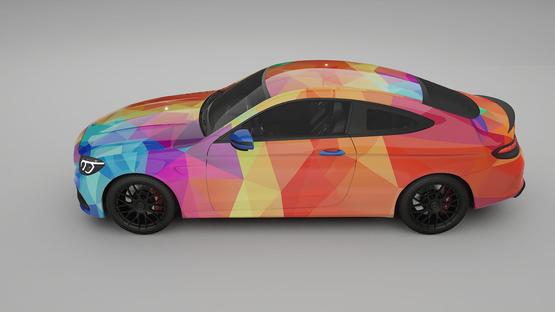 Mercedes C63 AMG W205 Coupe VECTOR VIBE – Designový Wrap PPF Fólie na auto - tisknutelný polyuretan