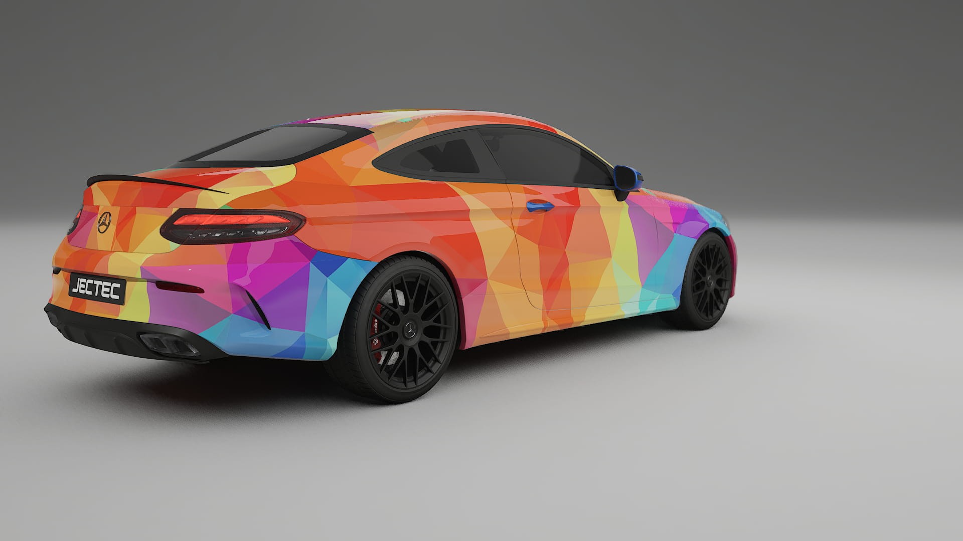Mercedes C63 AMG W205 Coupe VECTOR VIBE – Designový Wrap PPF Fólie na auto - tisknutelný polyuretan