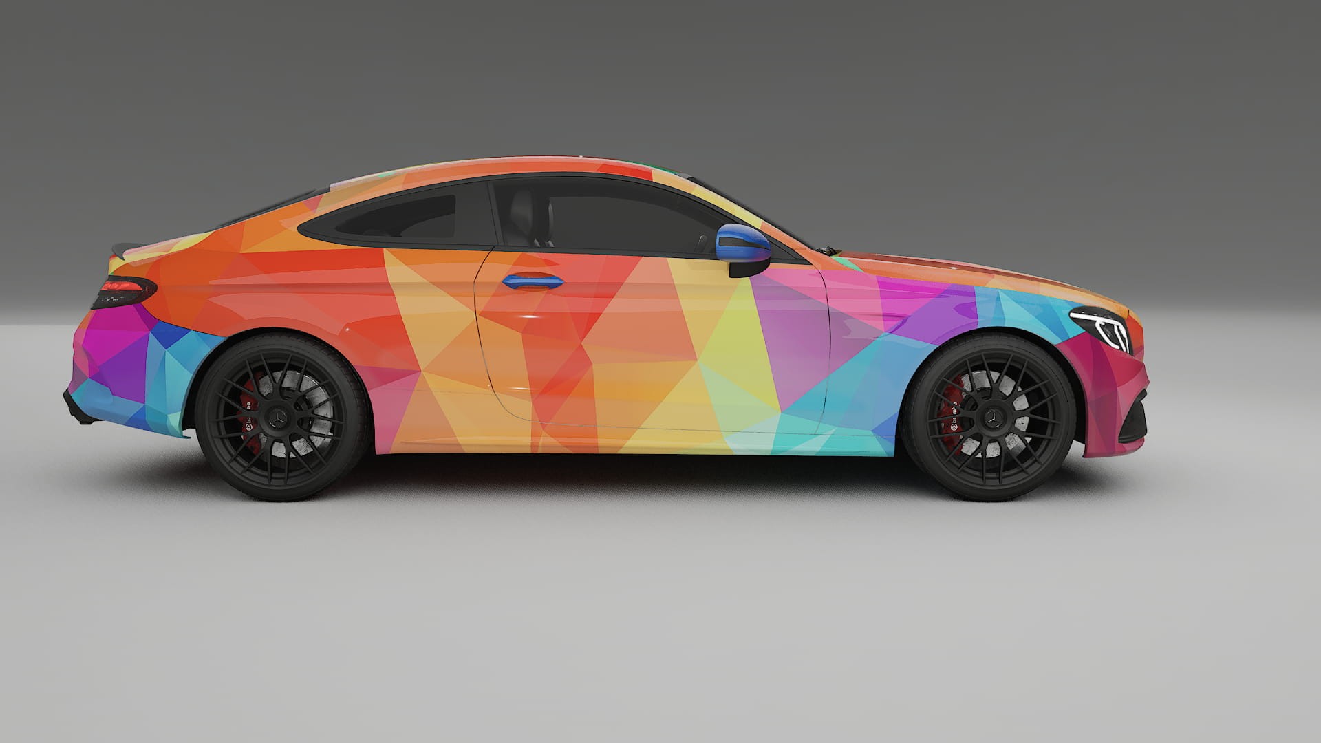 Mercedes C63 AMG W205 Coupe VECTOR VIBE – Designový Wrap PPF Fólie na auto - tisknutelný polyuretan