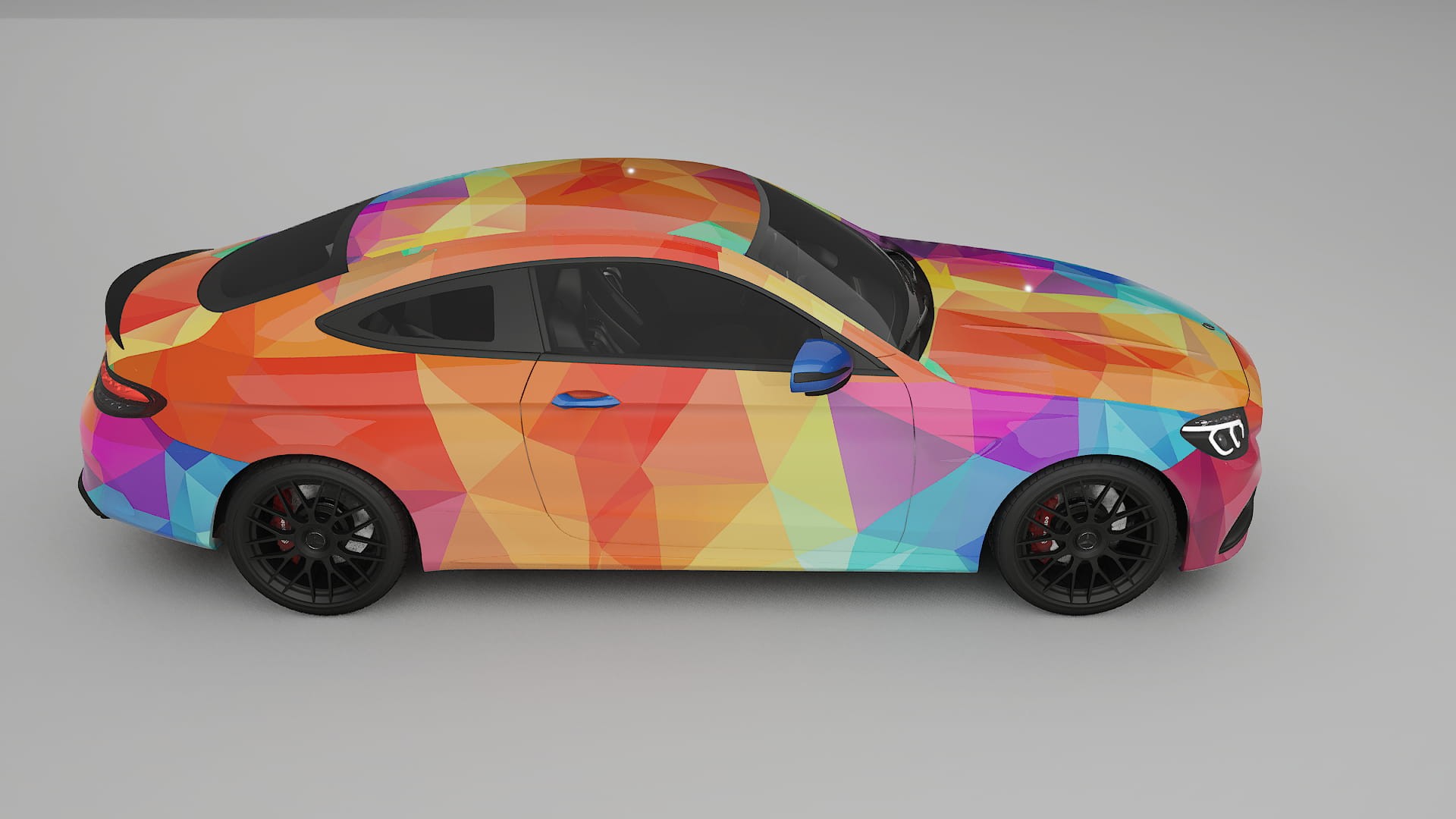 Mercedes C63 AMG W205 Coupe VECTOR VIBE – Designový Wrap PPF Fólie na auto - tisknutelný polyuretan