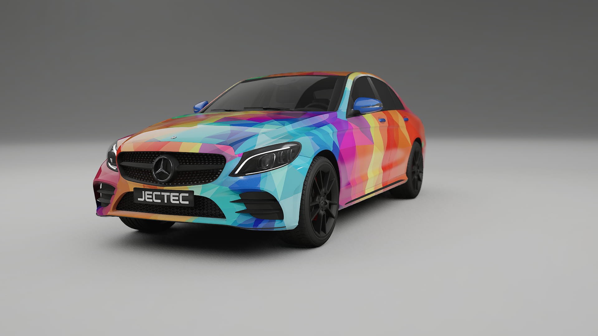 Mercedes C-class W205 AMG sedan VECTOR VIBE – Designový Wrap PPF Fólie na auto - tisknutelný polyuretan