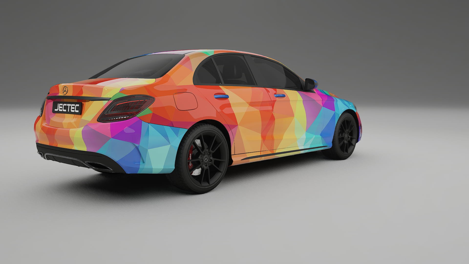 Mercedes C-class W205 AMG sedan VECTOR VIBE – Designový Wrap PPF Fólie na auto - tisknutelný polyuretan
