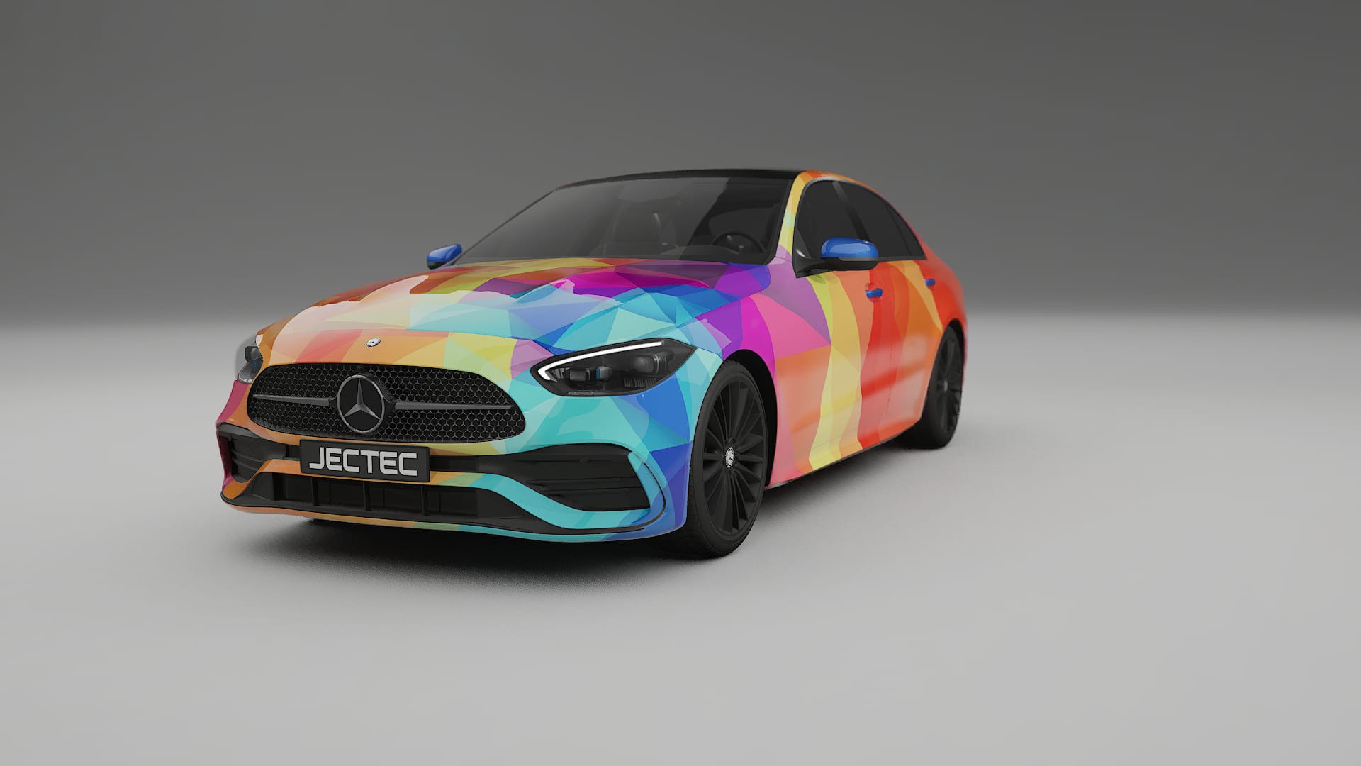 Mercedes C-class W206 VECTOR VIBE – Designový Wrap PPF Fólie na auto - tisknutelný polyuretan