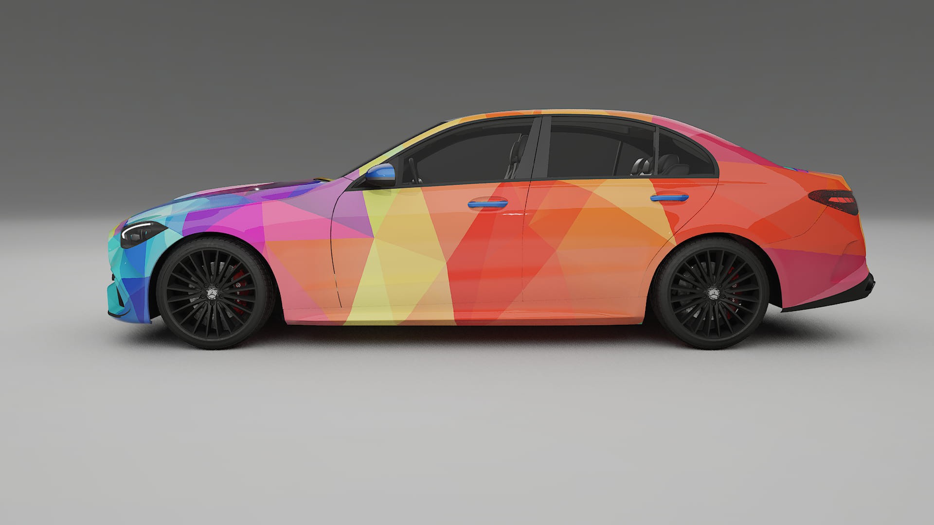 Mercedes C-class W206 VECTOR VIBE – Designový Wrap PPF Fólie na auto - tisknutelný polyuretan