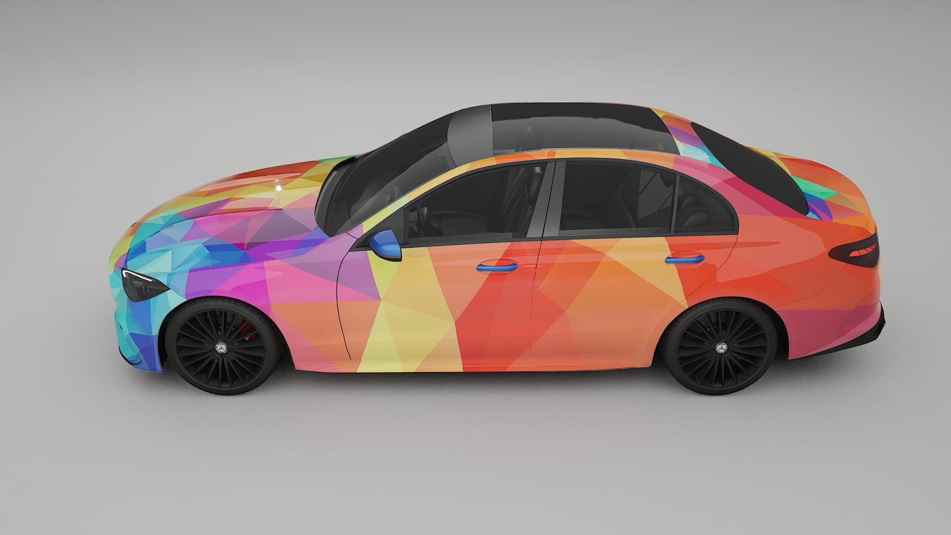 Mercedes C-class W206 VECTOR VIBE – Designový Wrap PPF Fólie na auto - tisknutelný polyuretan