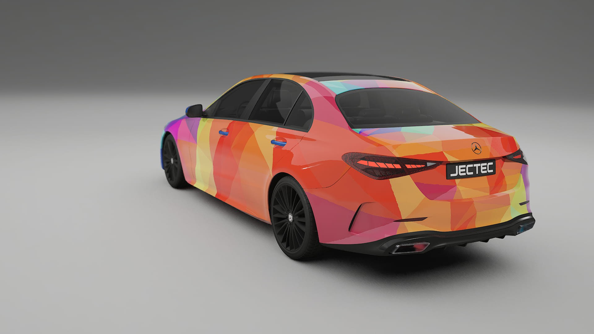 Mercedes C-class W206 VECTOR VIBE – Designový Wrap PPF Fólie na auto - tisknutelný polyuretan