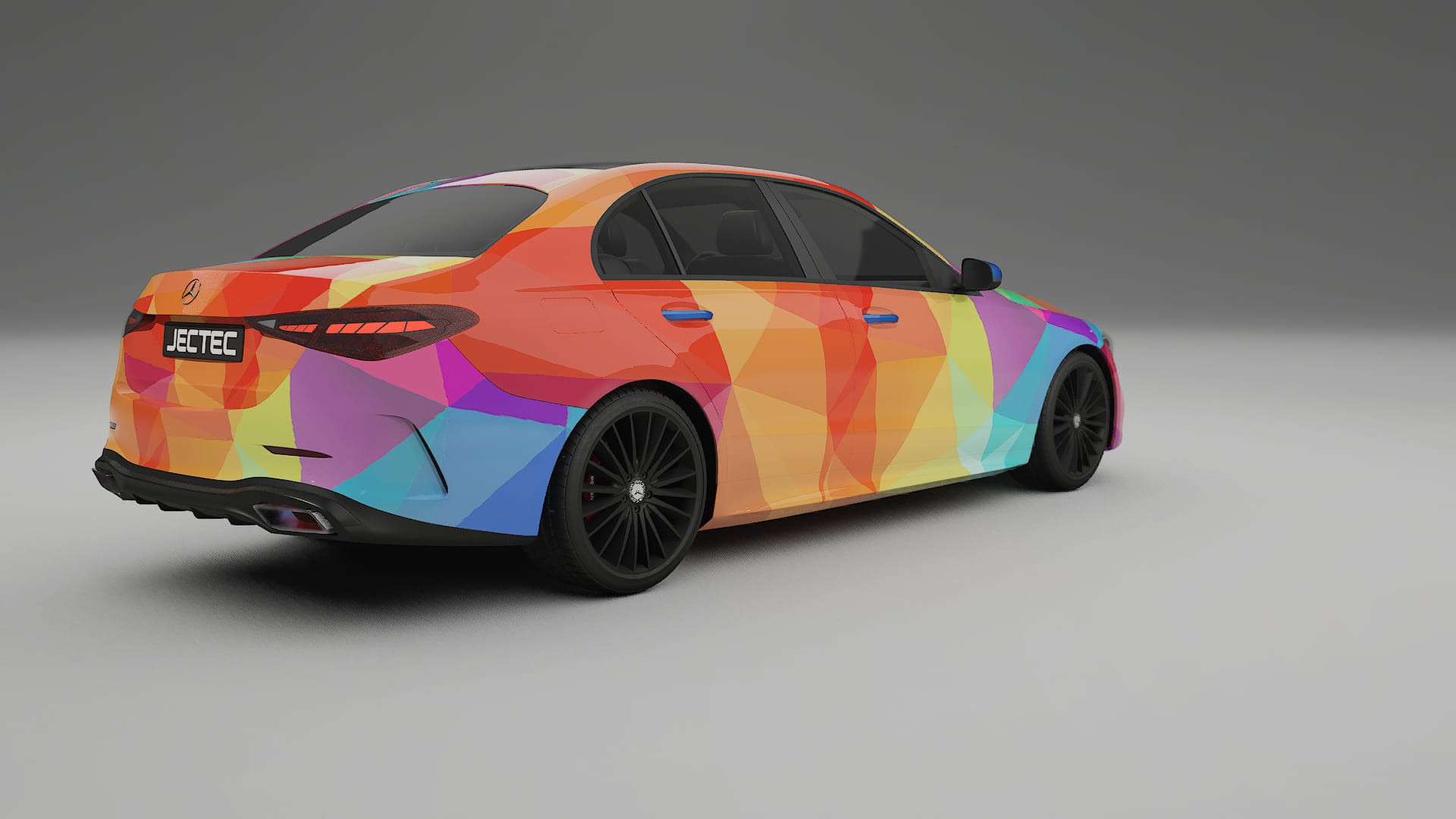 Mercedes C-class W206 VECTOR VIBE – Designový Wrap PPF Fólie na auto - tisknutelný polyuretan