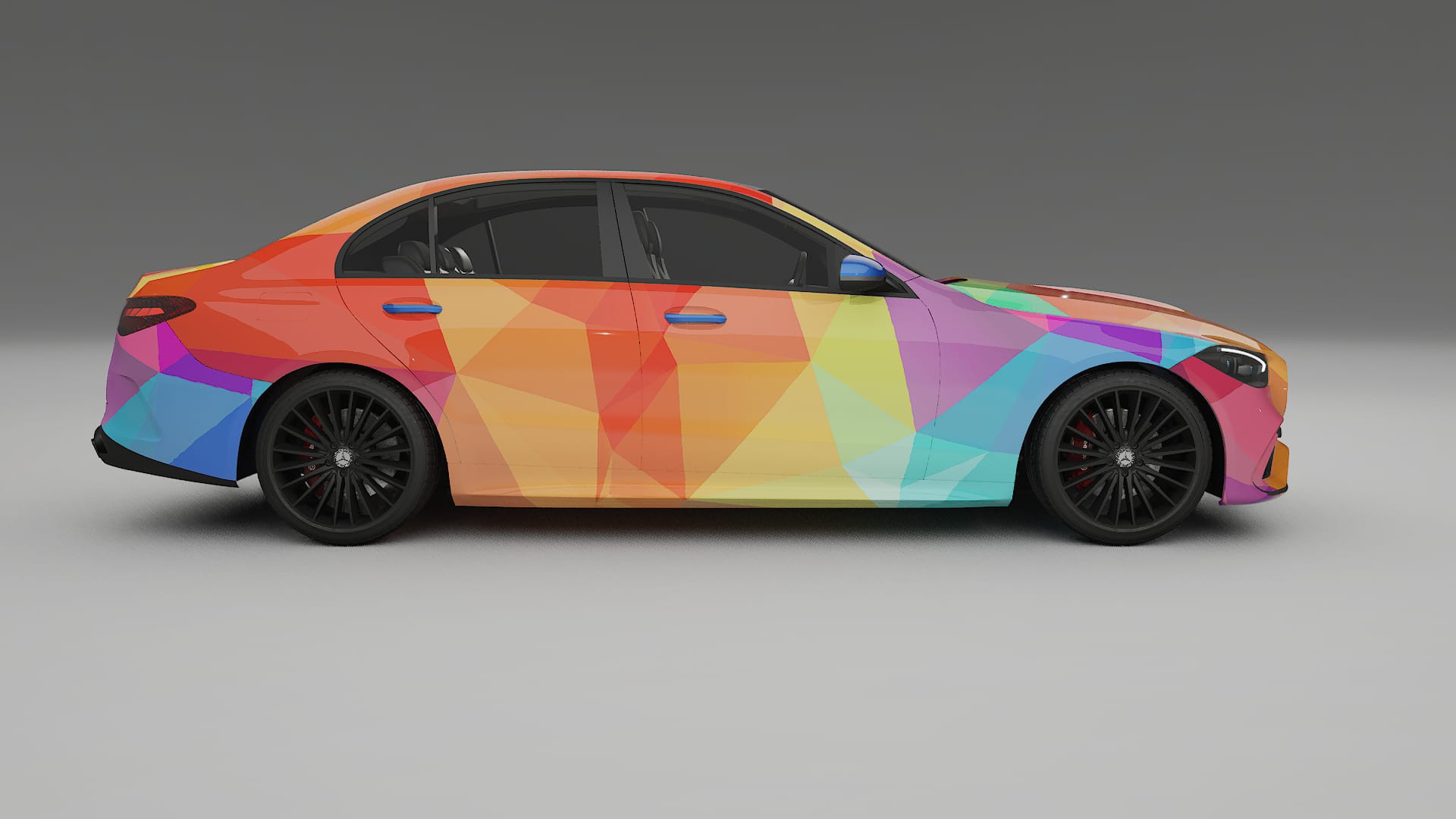 Mercedes C-class W206 VECTOR VIBE – Designový Wrap PPF Fólie na auto - tisknutelný polyuretan