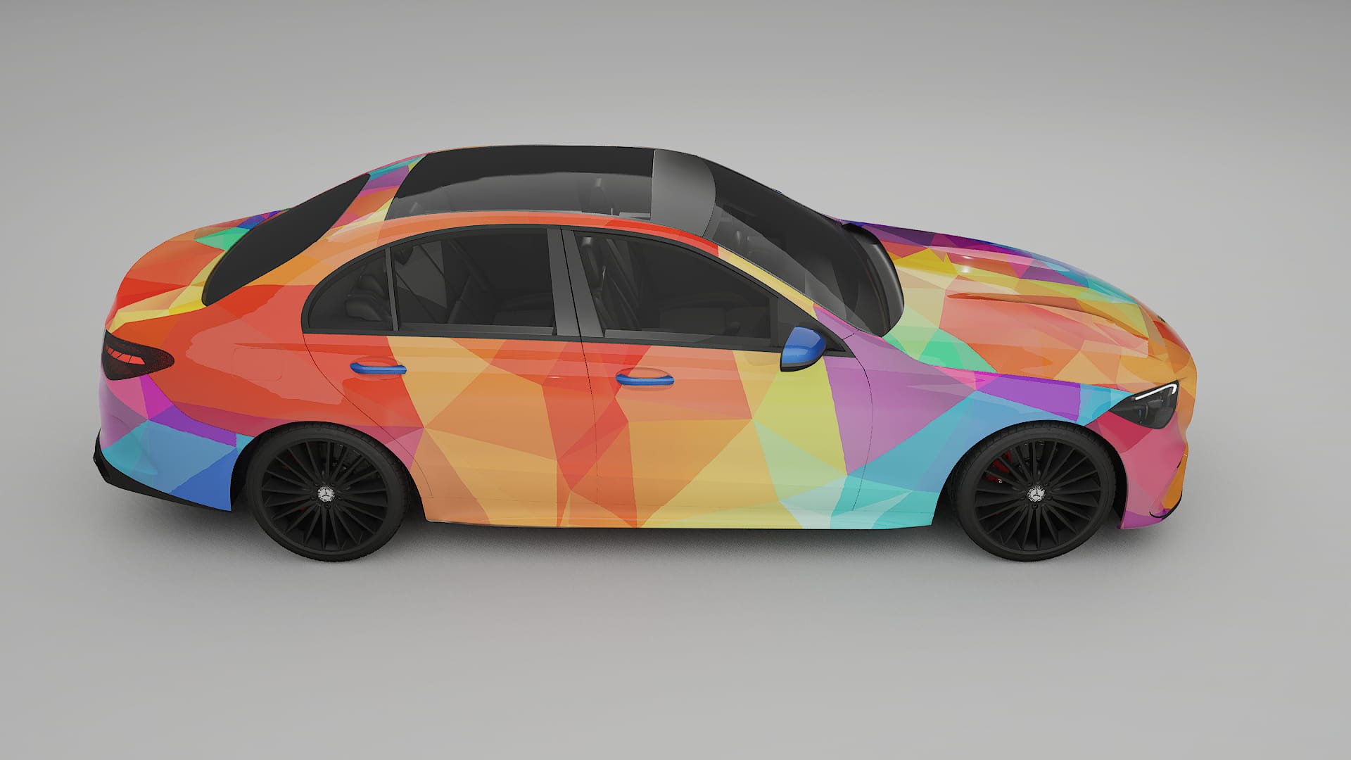 Mercedes C-class W206 VECTOR VIBE – Designový Wrap PPF Fólie na auto - tisknutelný polyuretan