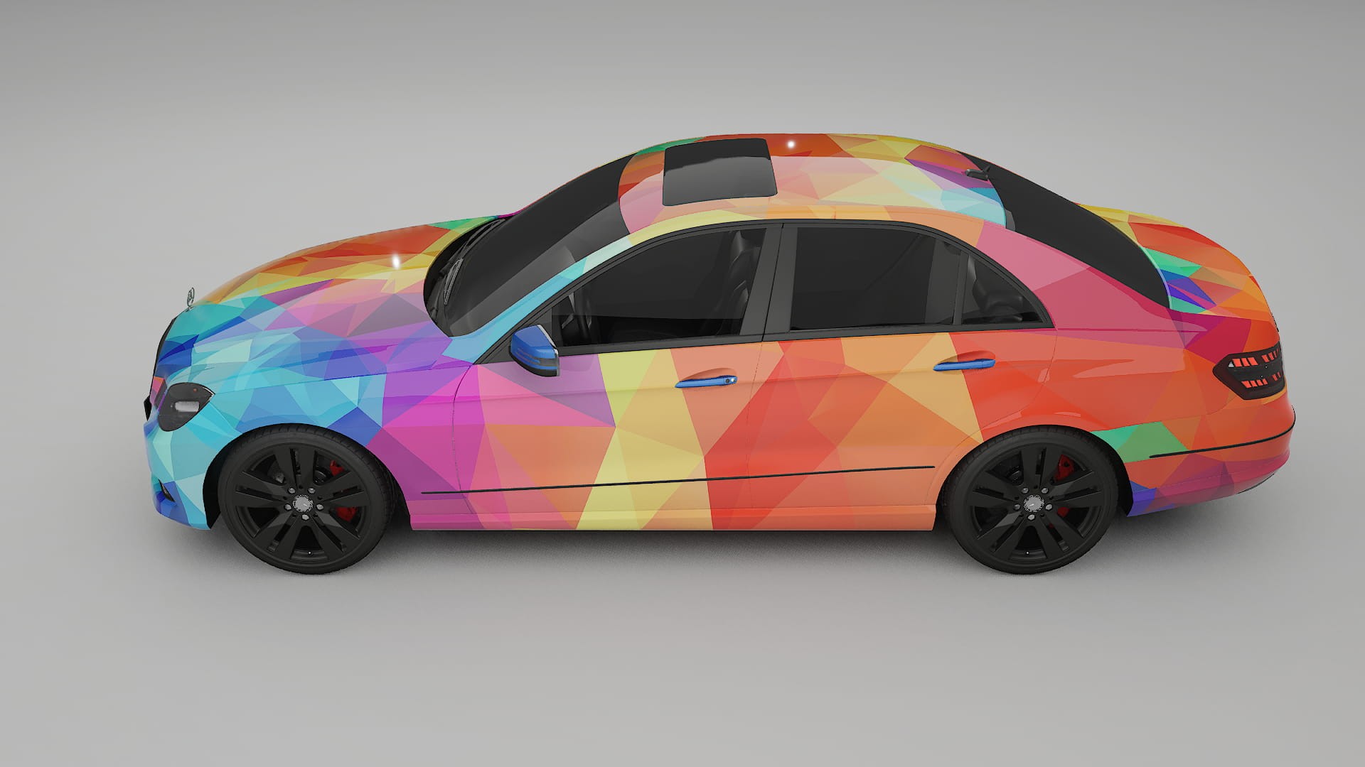 Mercedes E-class Sedan W212 Prefacelift VECTOR VIBE – Designový Wrap PPF Fólie na auto - tisknutelný polyuretan