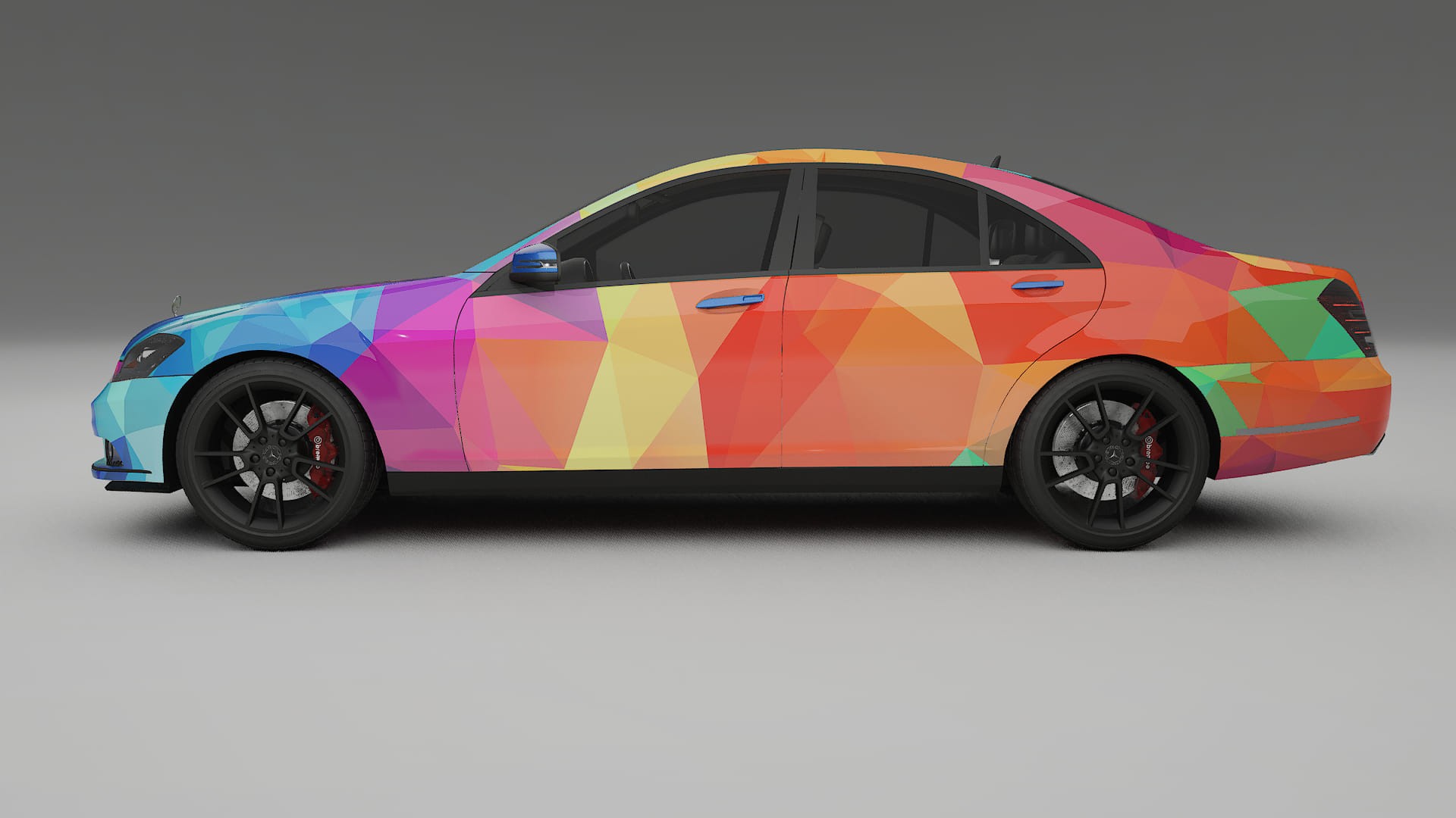 Mercedes S-class W221 facelift VECTOR VIBE – Designový Wrap PPF Fólie na auto - tisknutelný polyuretan