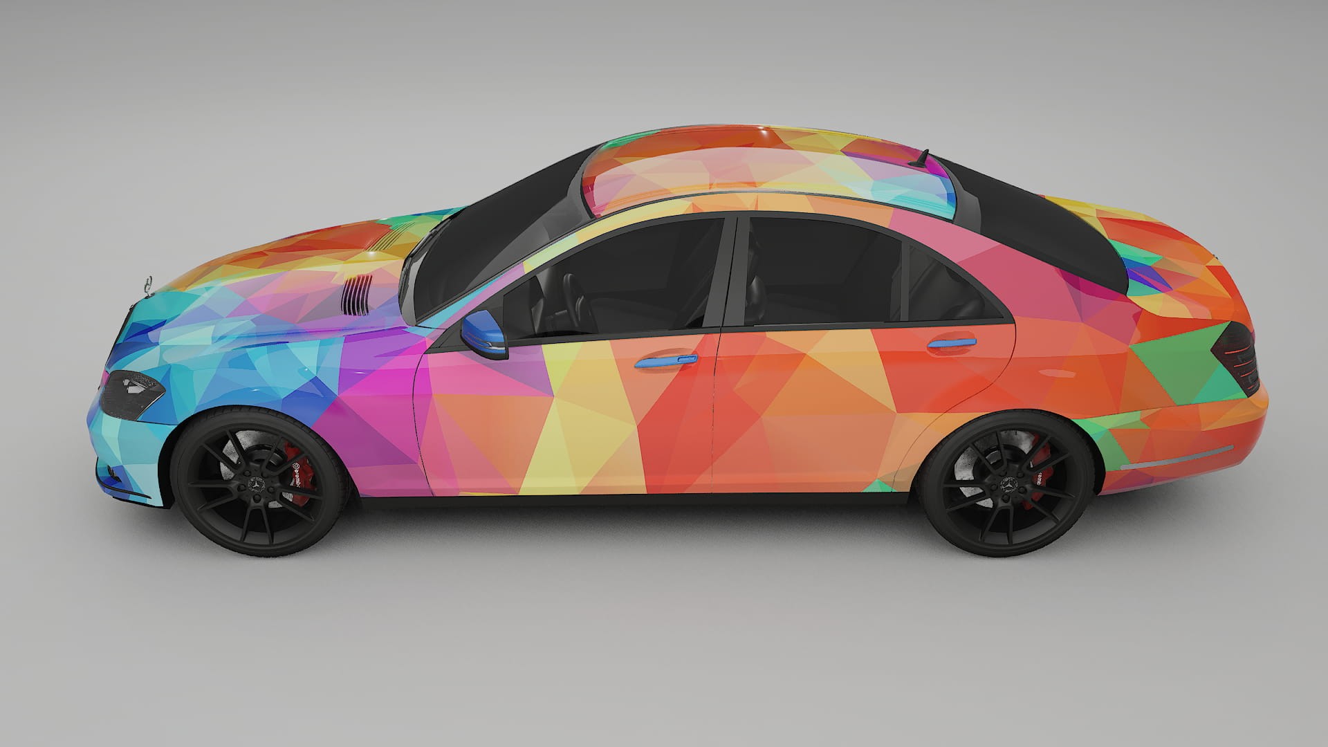 Mercedes S-class W221 facelift VECTOR VIBE – Designový Wrap PPF Fólie na auto - tisknutelný polyuretan