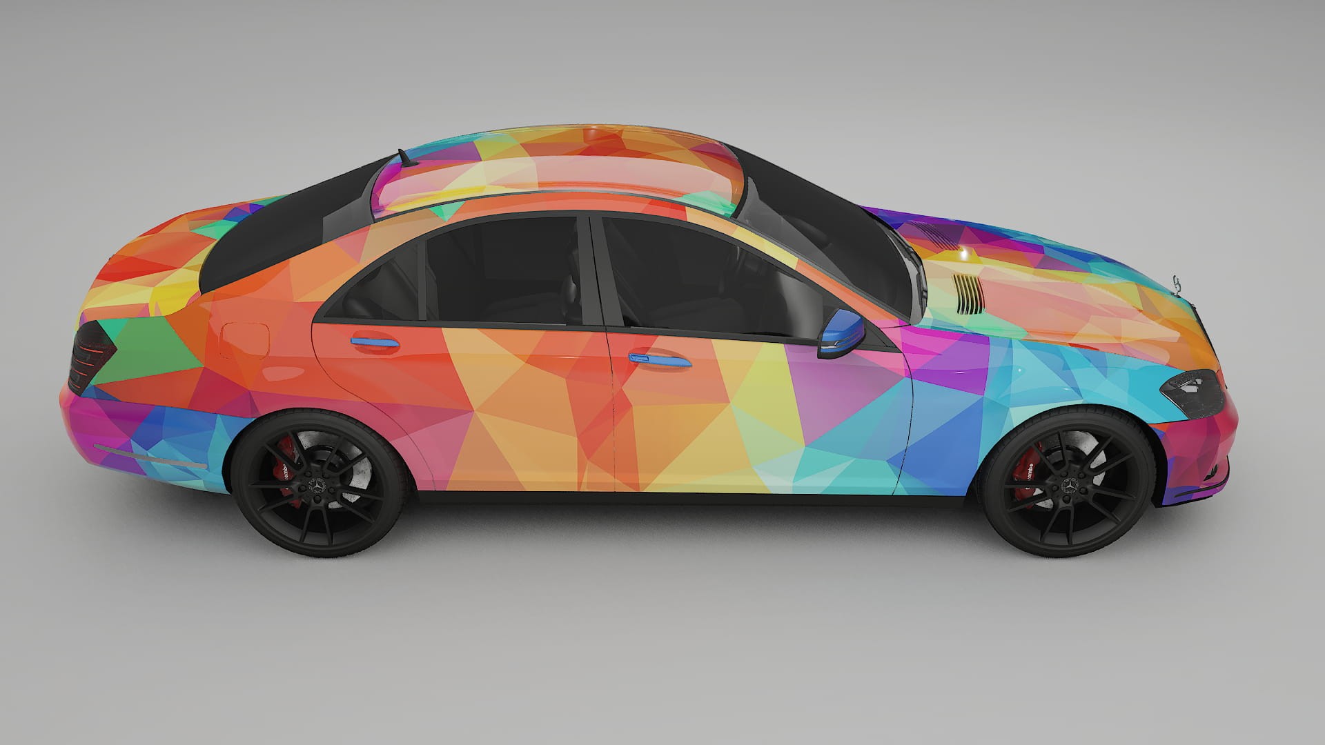 Mercedes S-class W221 facelift VECTOR VIBE – Designový Wrap PPF Fólie na auto - tisknutelný polyuretan