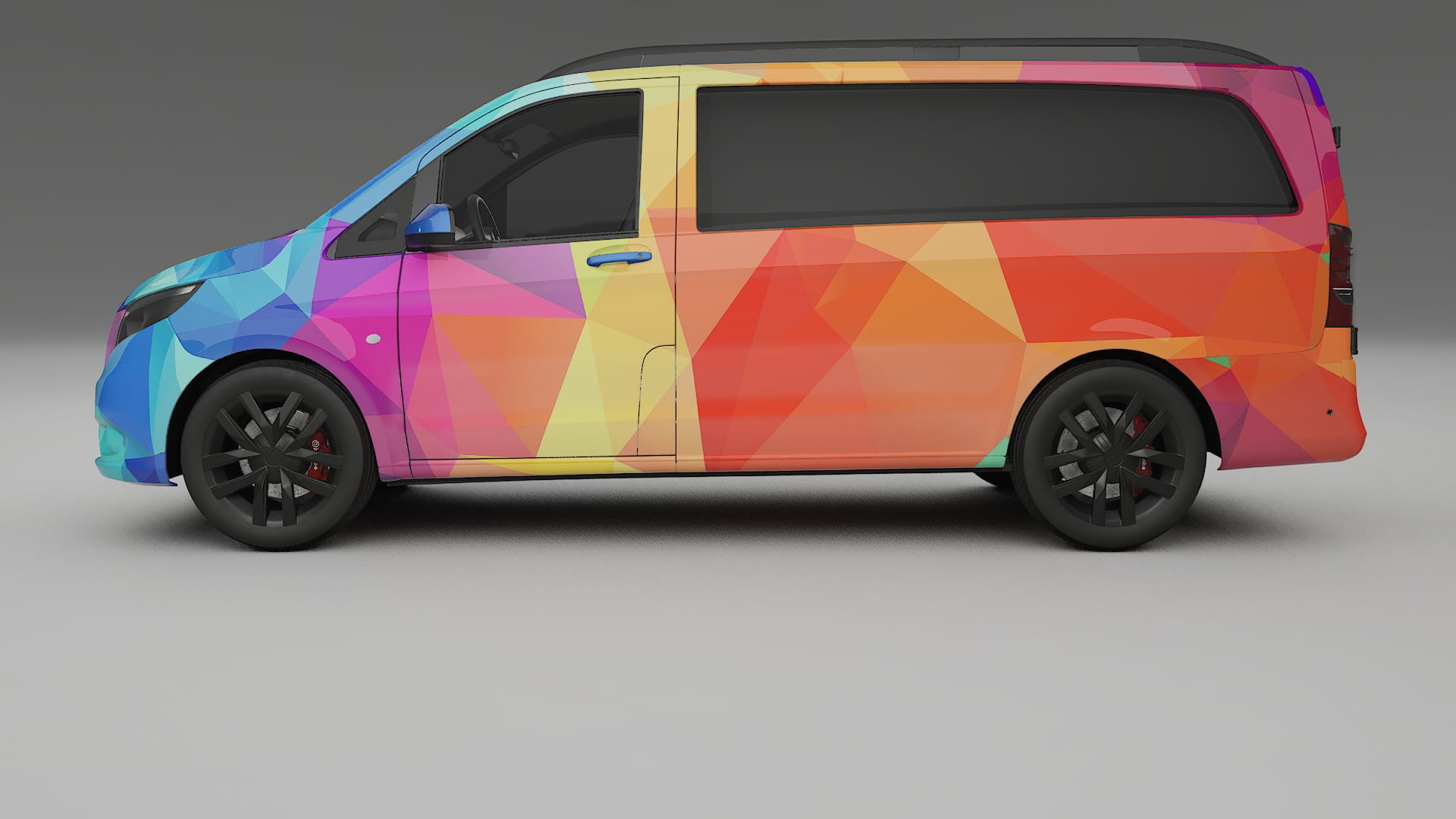 Mercedes Vito Short W447 prefacelift VECTOR VIBE – Designový Wrap PPF Fólie na auto - tisknutelný polyuretan