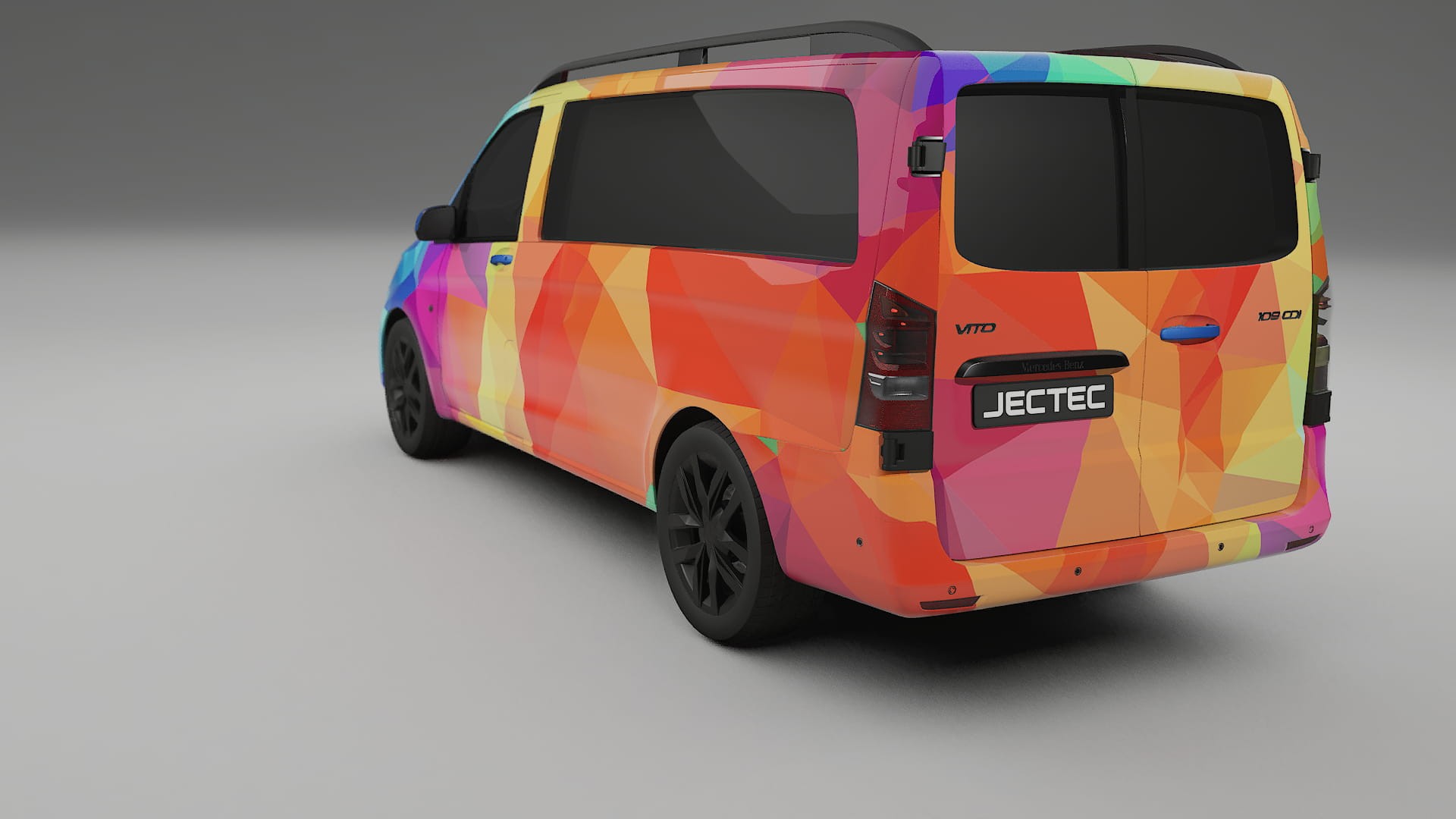 Mercedes Vito Short W447 prefacelift VECTOR VIBE – Designový Wrap PPF Fólie na auto - tisknutelný polyuretan