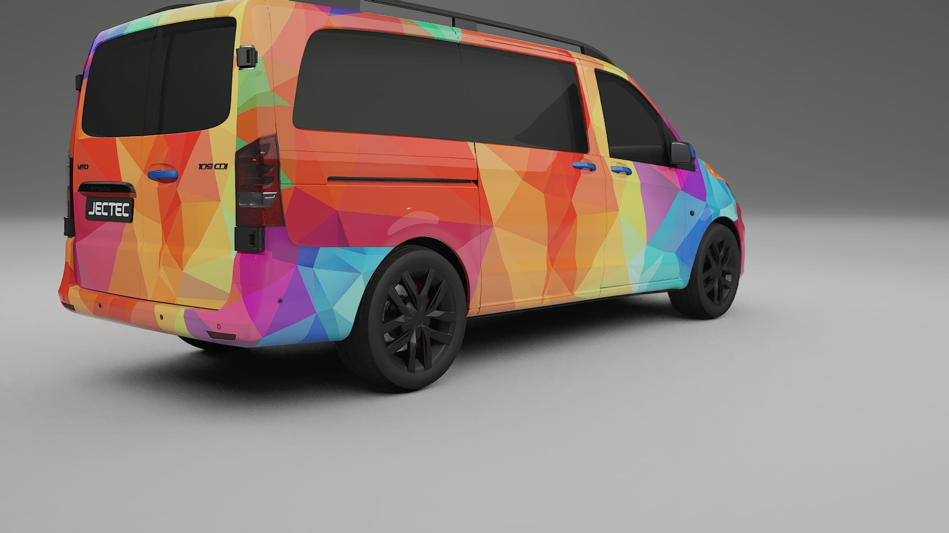 Mercedes Vito Short W447 prefacelift VECTOR VIBE – Designový Wrap PPF Fólie na auto - tisknutelný polyuretan