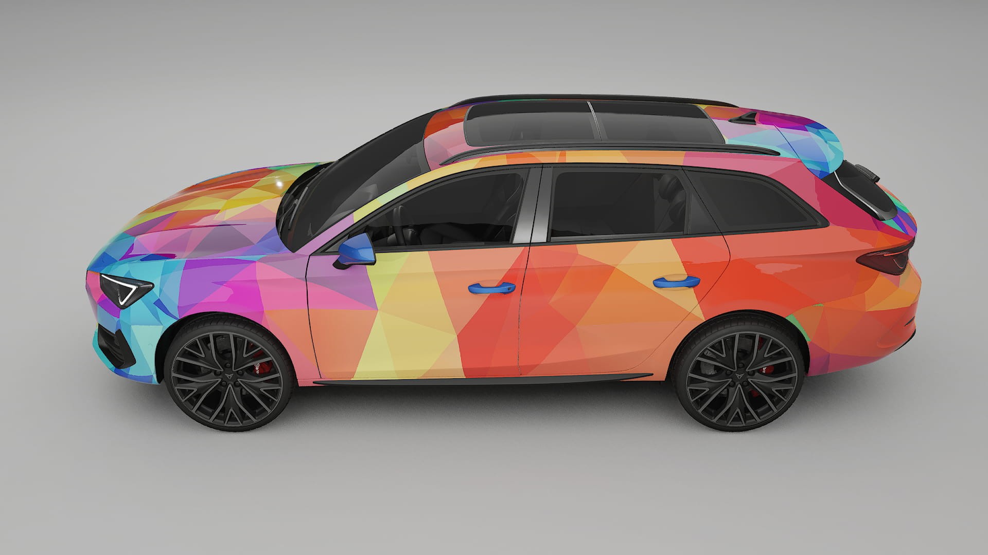 Seat Leon Cupra KL VECTOR VIBE – Designový Wrap PPF Fólie na auto - tisknutelný polyuretan