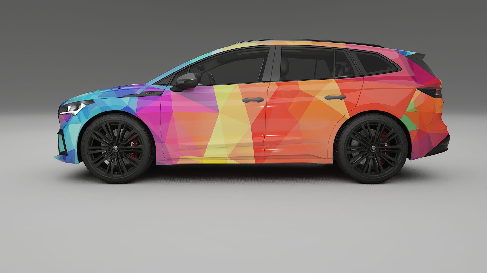 Škoda Enyaq MEB VECTOR VIBE – Designový Wrap PPF Fólie na auto - tisknutelný polyuretan