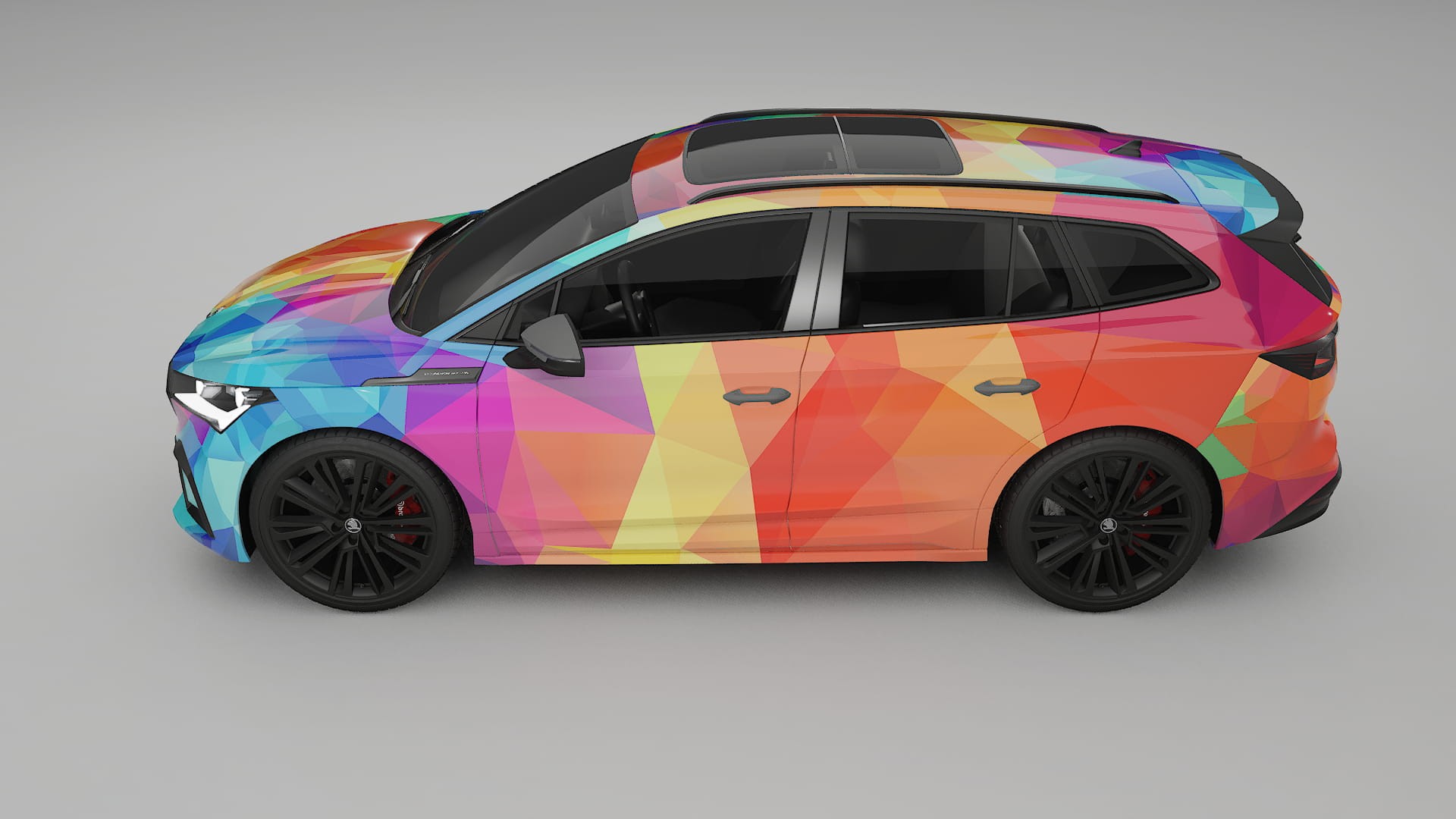 Škoda Enyaq MEB VECTOR VIBE – Designový Wrap PPF Fólie na auto - tisknutelný polyuretan