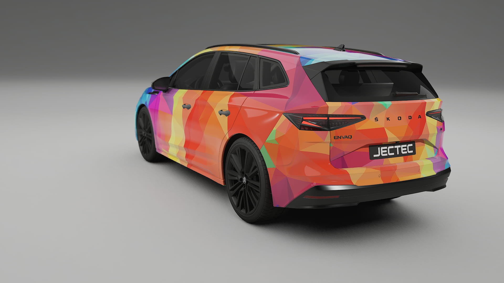 Škoda Enyaq MEB VECTOR VIBE – Designový Wrap PPF Fólie na auto - tisknutelný polyuretan