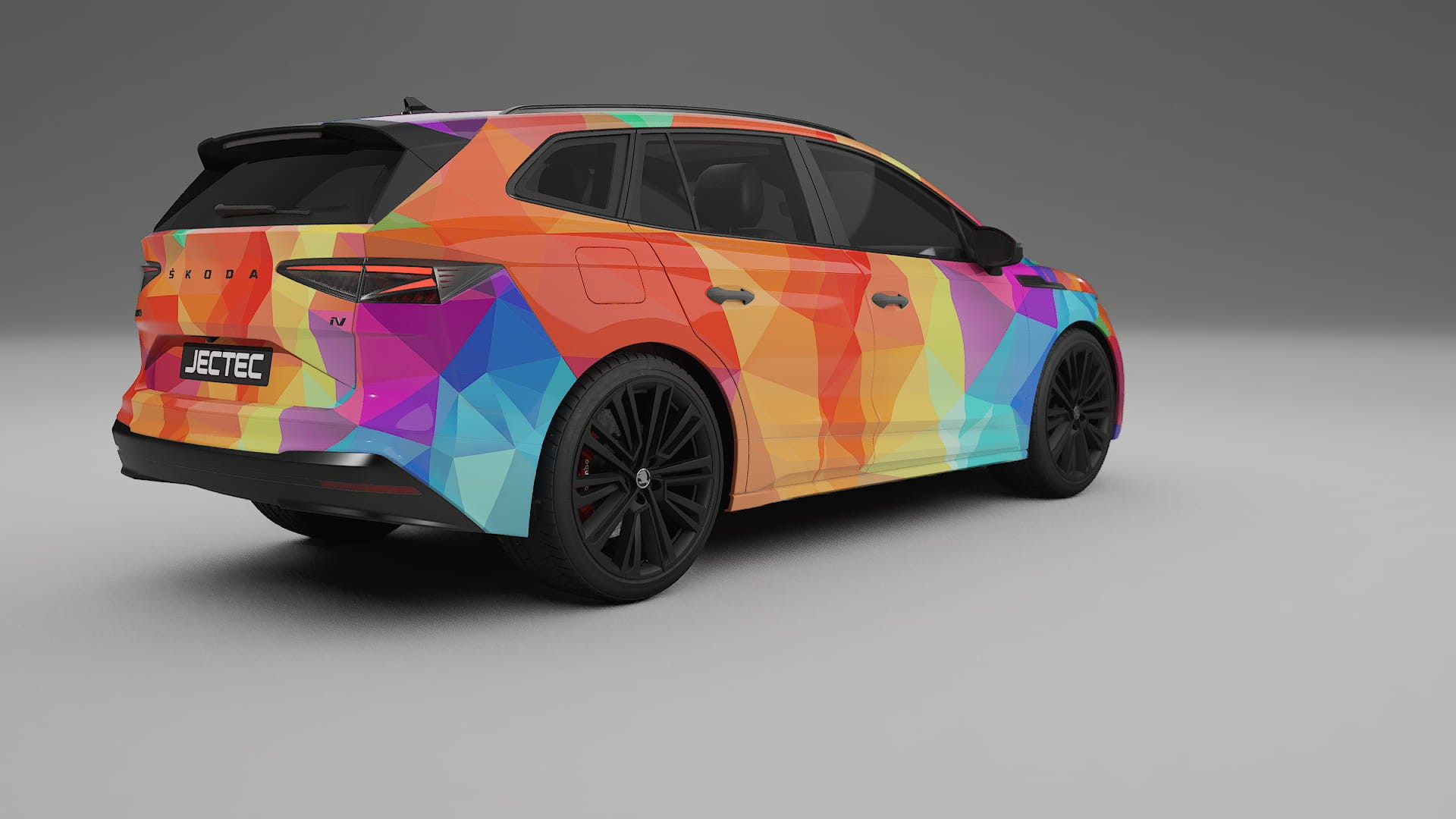 Škoda Enyaq MEB VECTOR VIBE – Designový Wrap PPF Fólie na auto - tisknutelný polyuretan