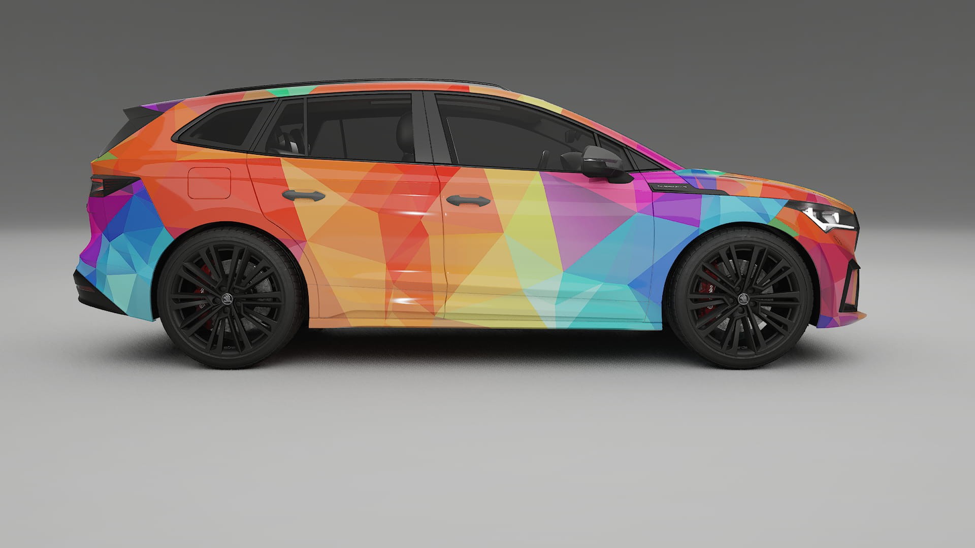 Škoda Enyaq MEB VECTOR VIBE – Designový Wrap PPF Fólie na auto - tisknutelný polyuretan