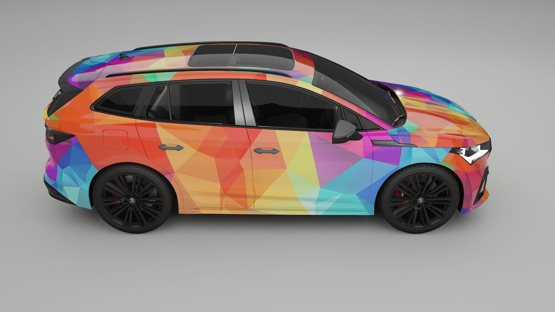 Škoda Enyaq MEB VECTOR VIBE – Designový Wrap PPF Fólie na auto - tisknutelný polyuretan