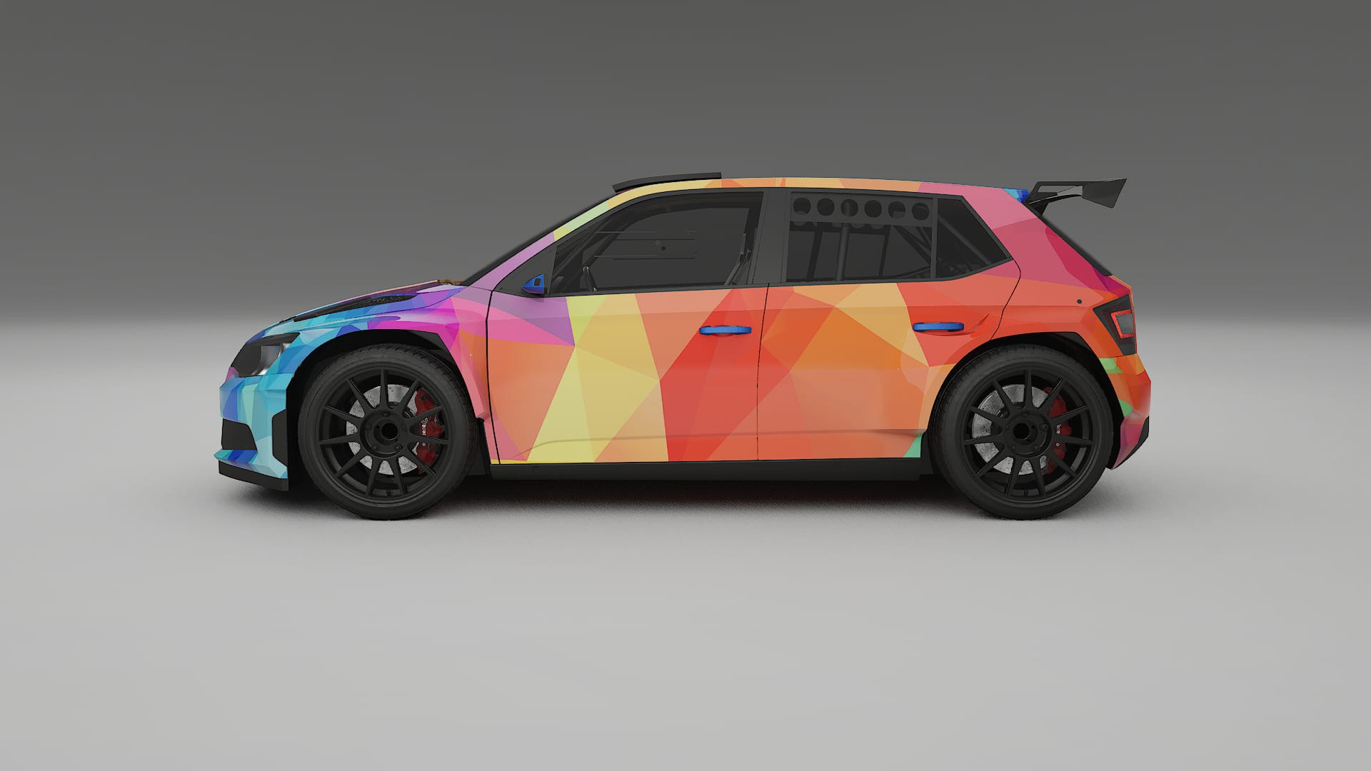 Škoda Fabia R5 6V VECTOR VIBE – Designový Wrap PPF Fólie na auto - tisknutelný polyuretan