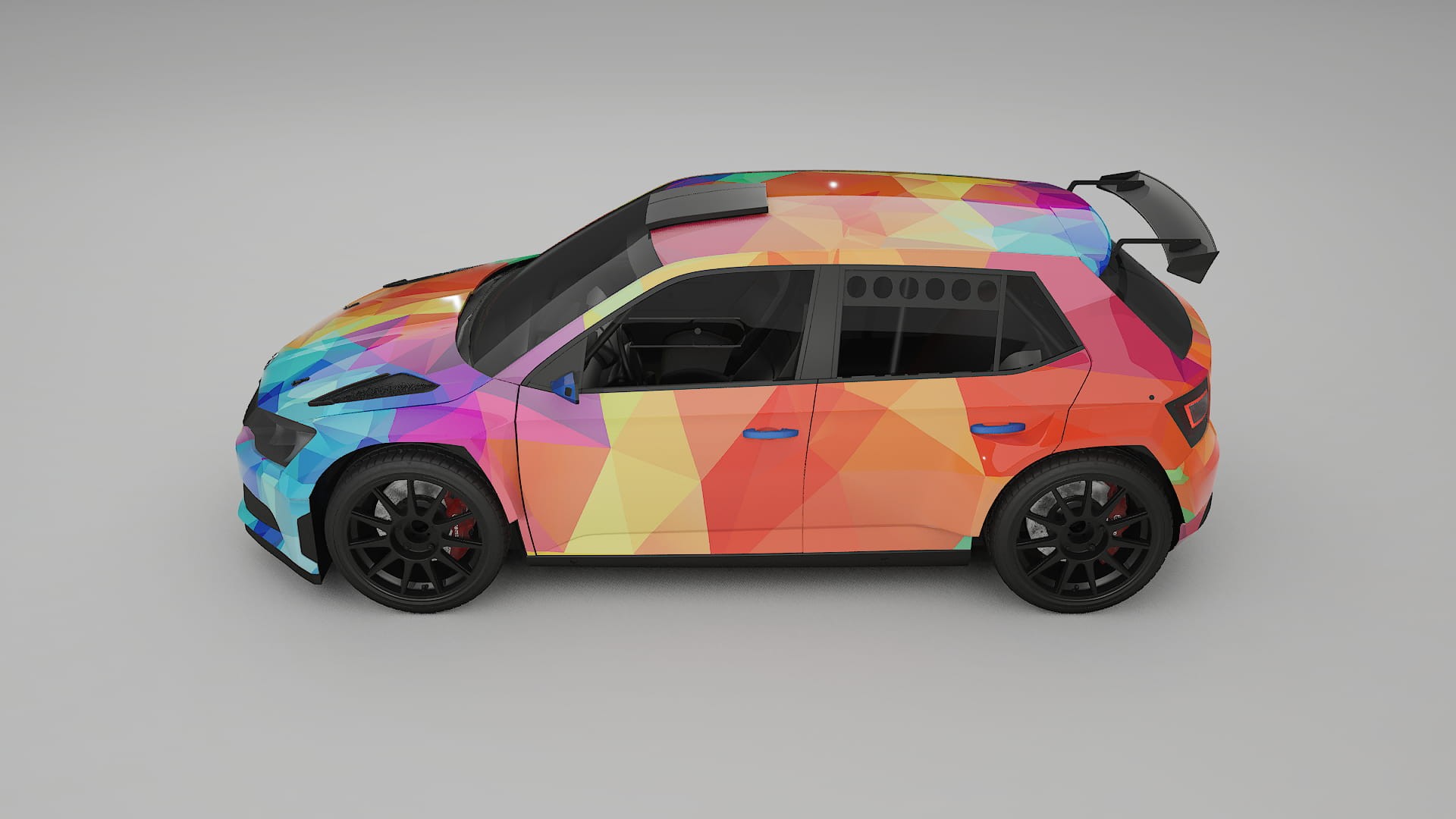 Škoda Fabia R5 6V VECTOR VIBE – Designový Wrap PPF Fólie na auto - tisknutelný polyuretan