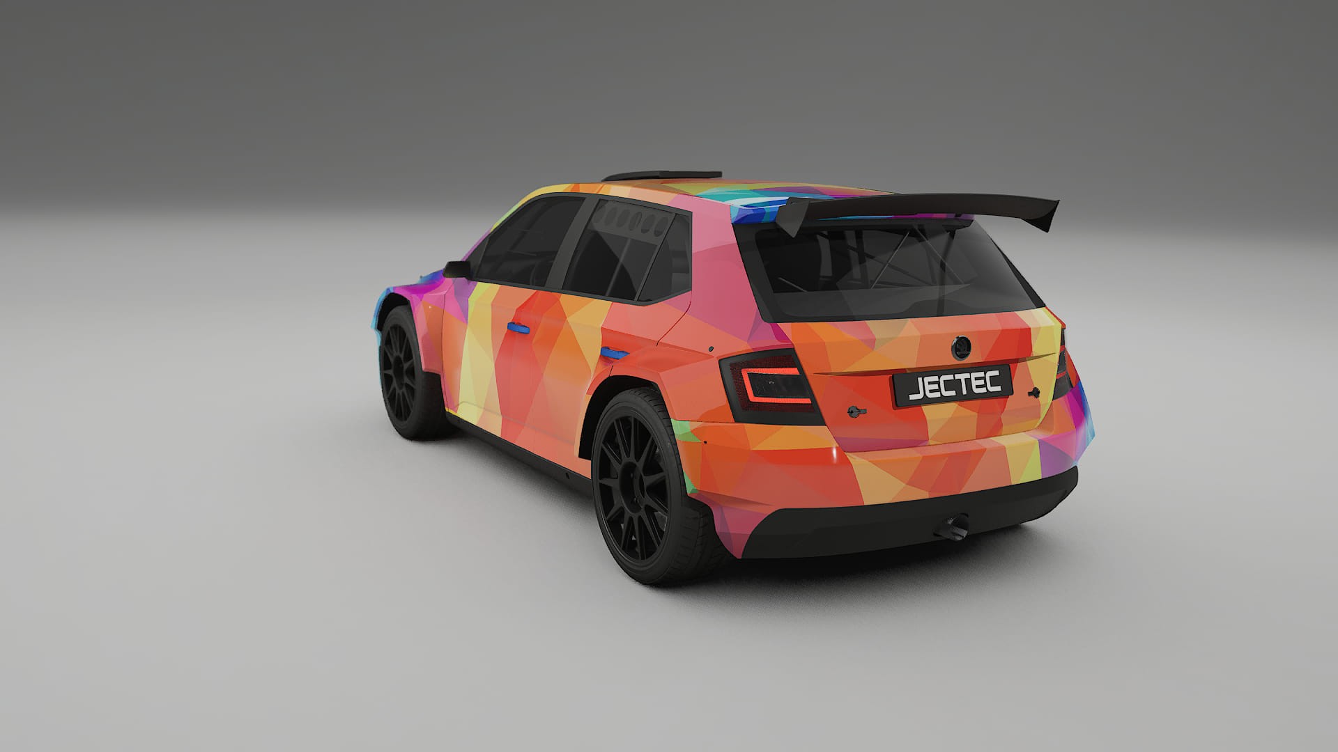 Škoda Fabia R5 6V VECTOR VIBE – Designový Wrap PPF Fólie na auto - tisknutelný polyuretan