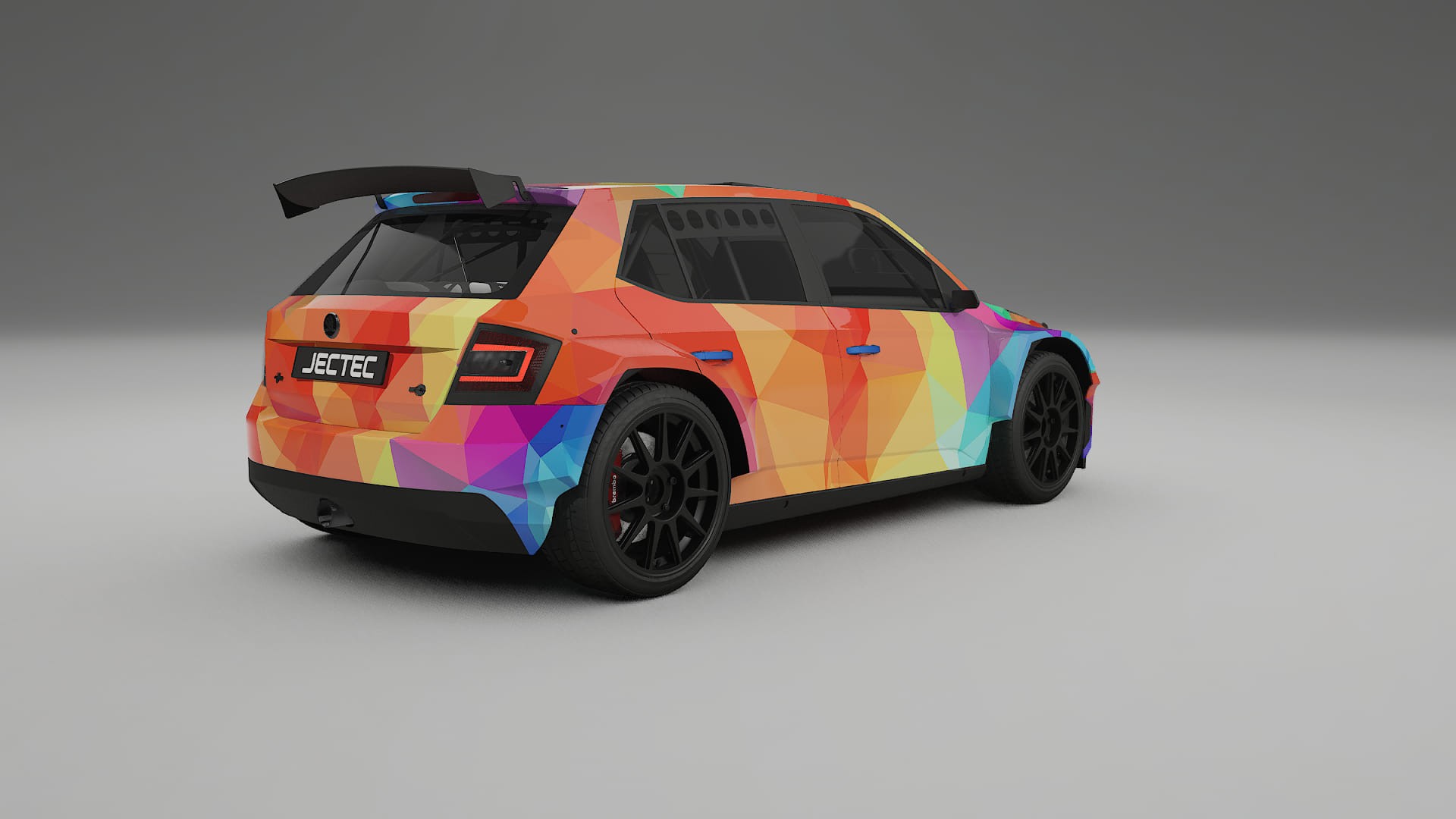 Škoda Fabia R5 6V VECTOR VIBE – Designový Wrap PPF Fólie na auto - tisknutelný polyuretan