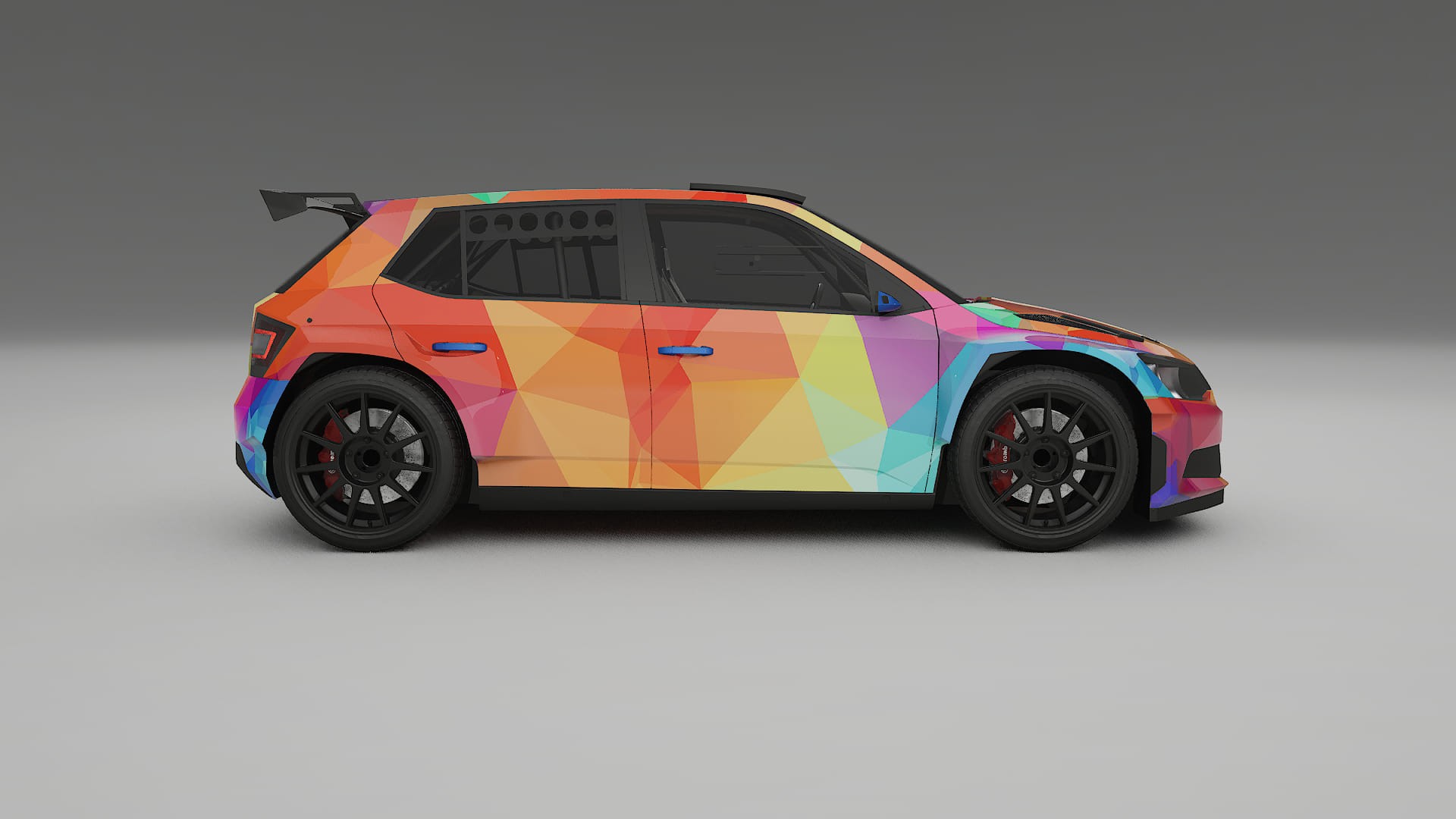 Škoda Fabia R5 6V VECTOR VIBE – Designový Wrap PPF Fólie na auto - tisknutelný polyuretan