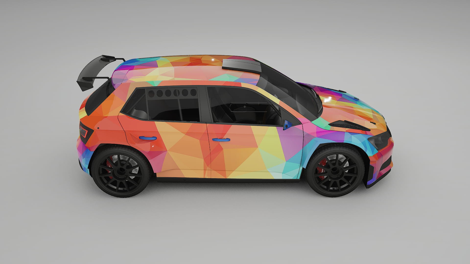 Škoda Fabia R5 6V VECTOR VIBE – Designový Wrap PPF Fólie na auto - tisknutelný polyuretan