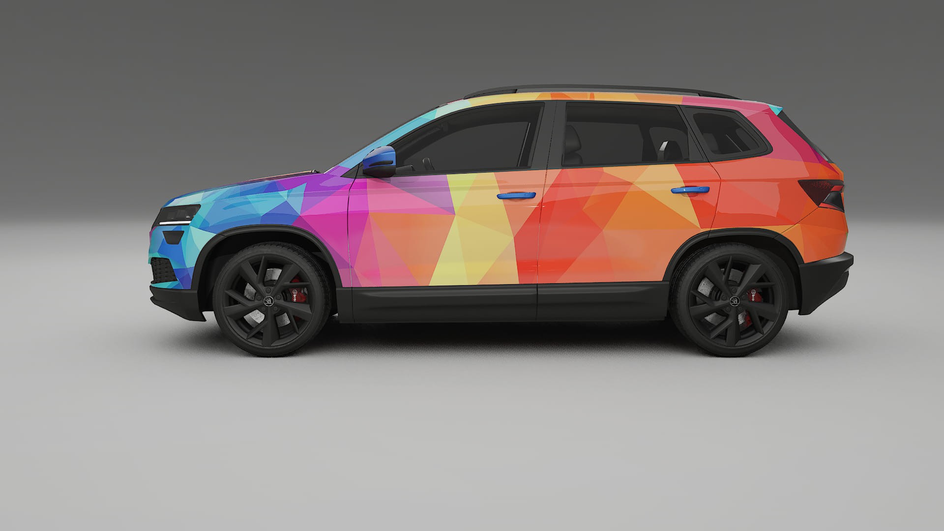 Škoda Karoq NU7 VECTOR VIBE – Designový Wrap PPF Fólie na auto - tisknutelný polyuretan