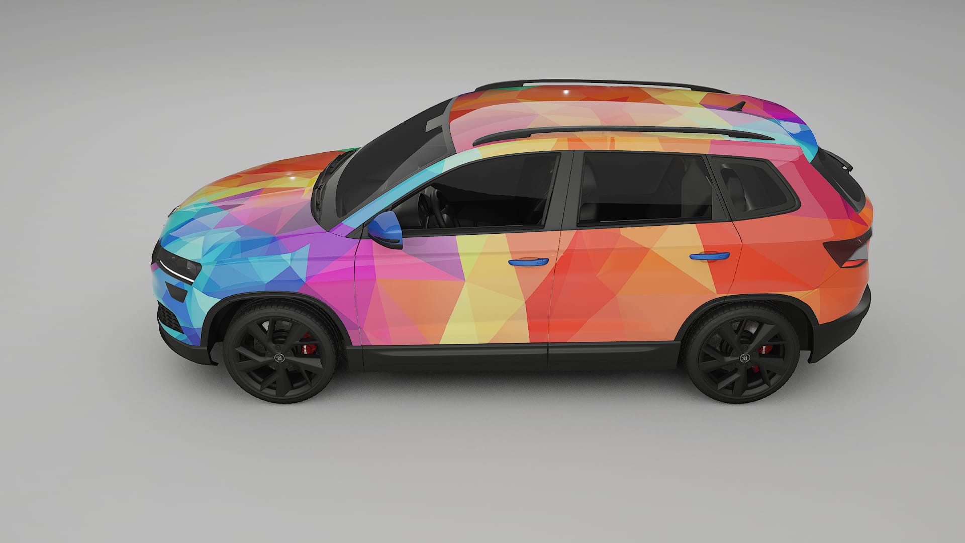 Škoda Karoq NU7 VECTOR VIBE – Designový Wrap PPF Fólie na auto - tisknutelný polyuretan