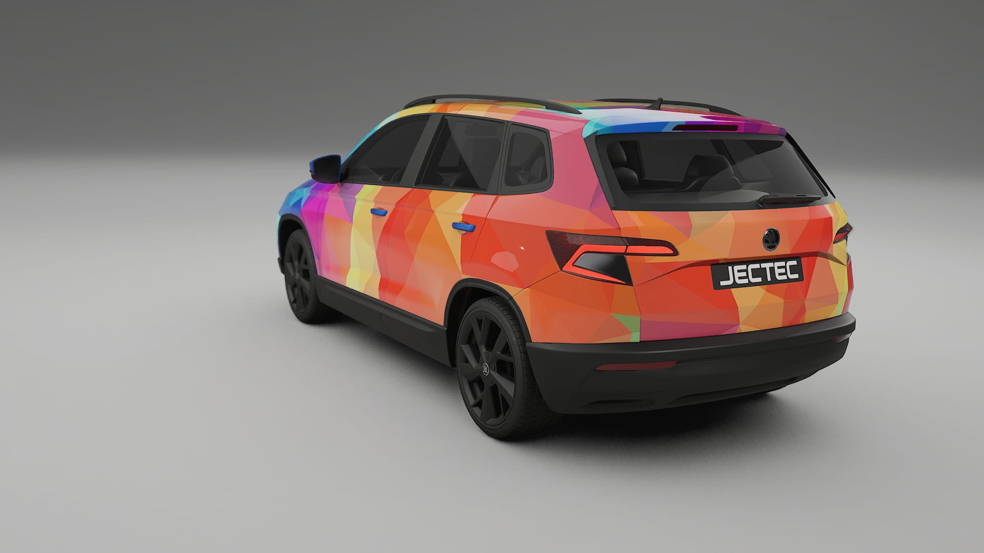 Škoda Karoq NU7 VECTOR VIBE – Designový Wrap PPF Fólie na auto - tisknutelný polyuretan
