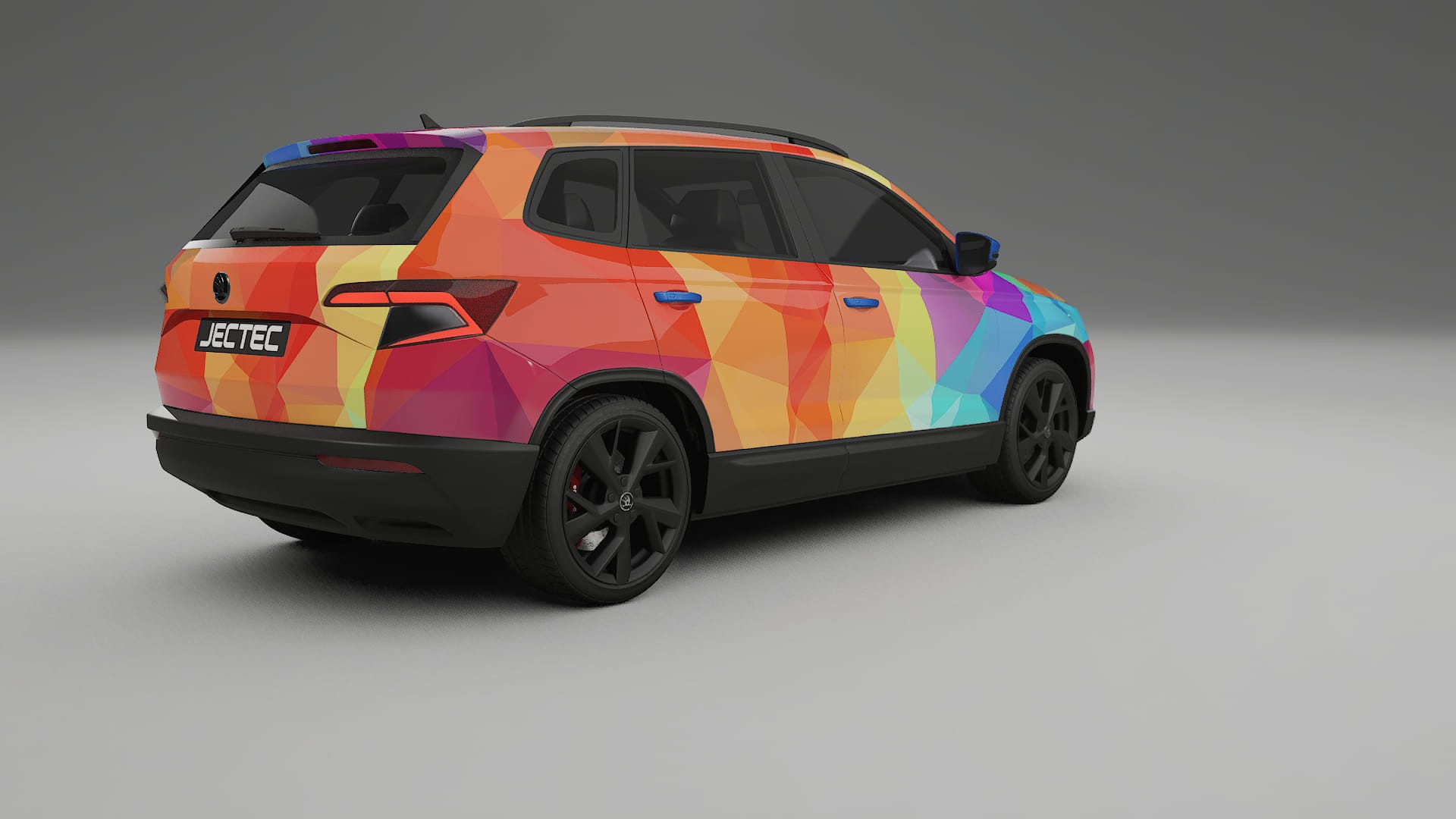 Škoda Karoq NU7 VECTOR VIBE – Designový Wrap PPF Fólie na auto - tisknutelný polyuretan