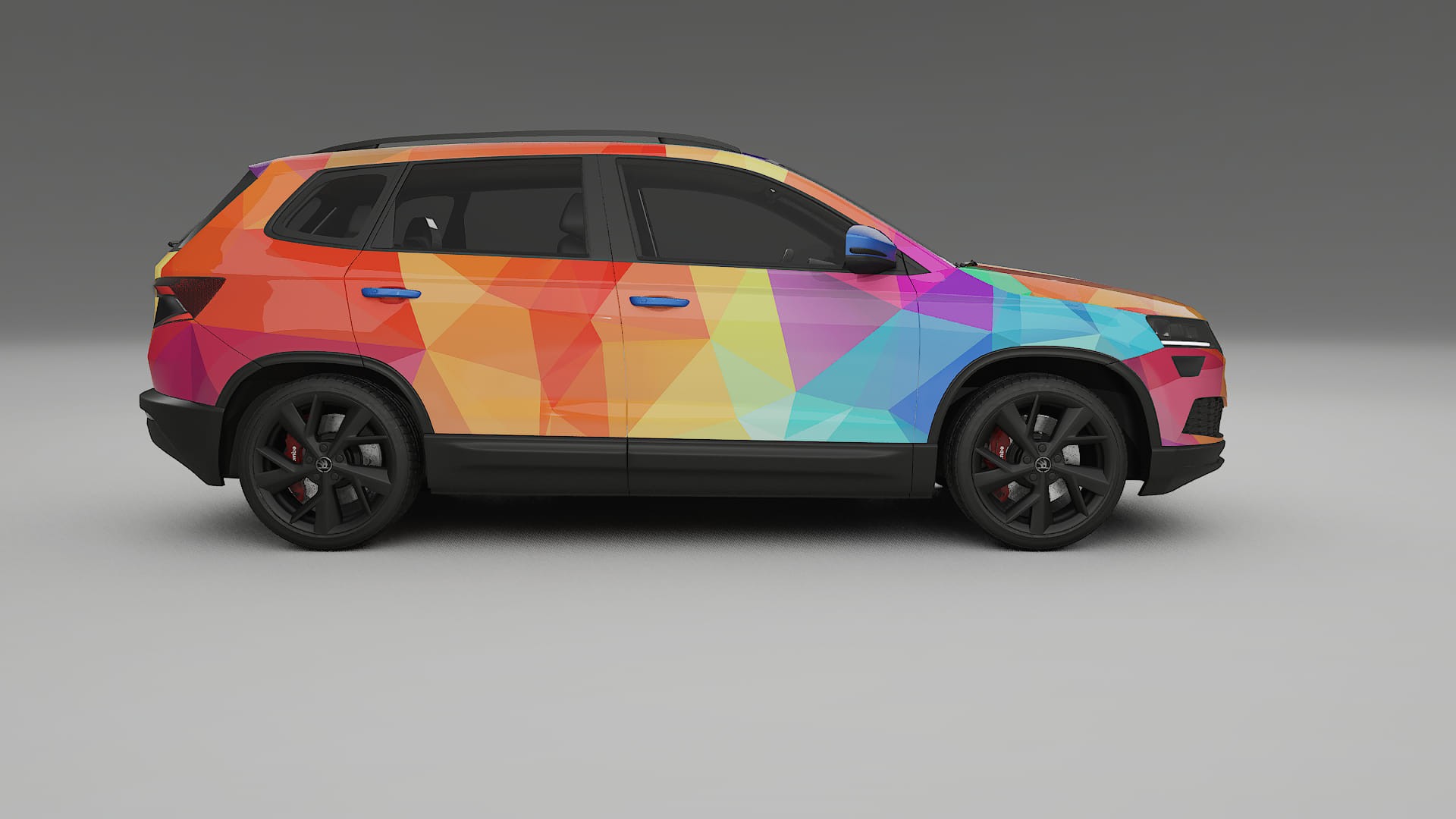 Škoda Karoq NU7 VECTOR VIBE – Designový Wrap PPF Fólie na auto - tisknutelný polyuretan