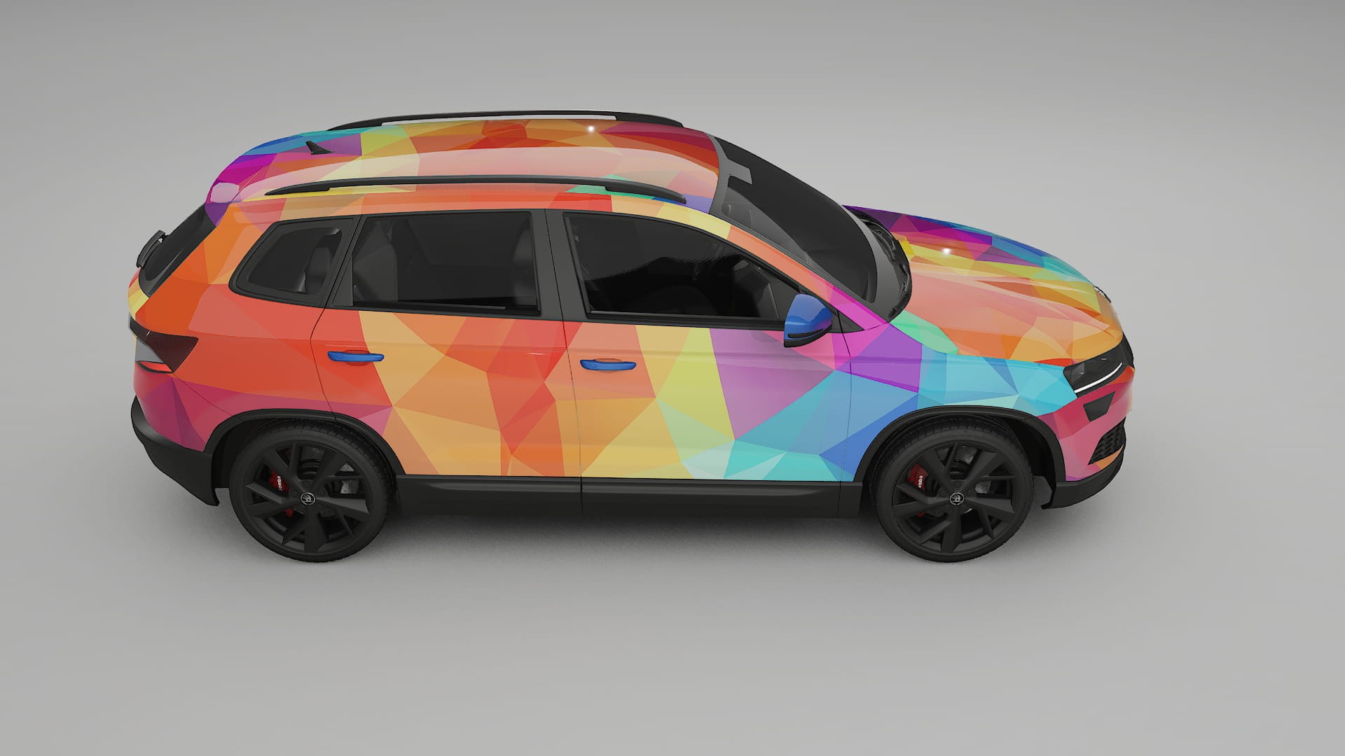 Škoda Karoq NU7 VECTOR VIBE – Designový Wrap PPF Fólie na auto - tisknutelný polyuretan