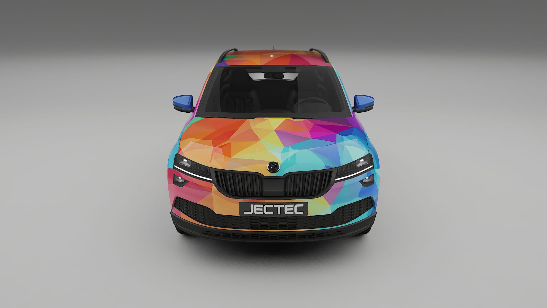 Škoda Karoq NU7 VECTOR VIBE – Designový Wrap PPF Fólie na auto - tisknutelný polyuretan