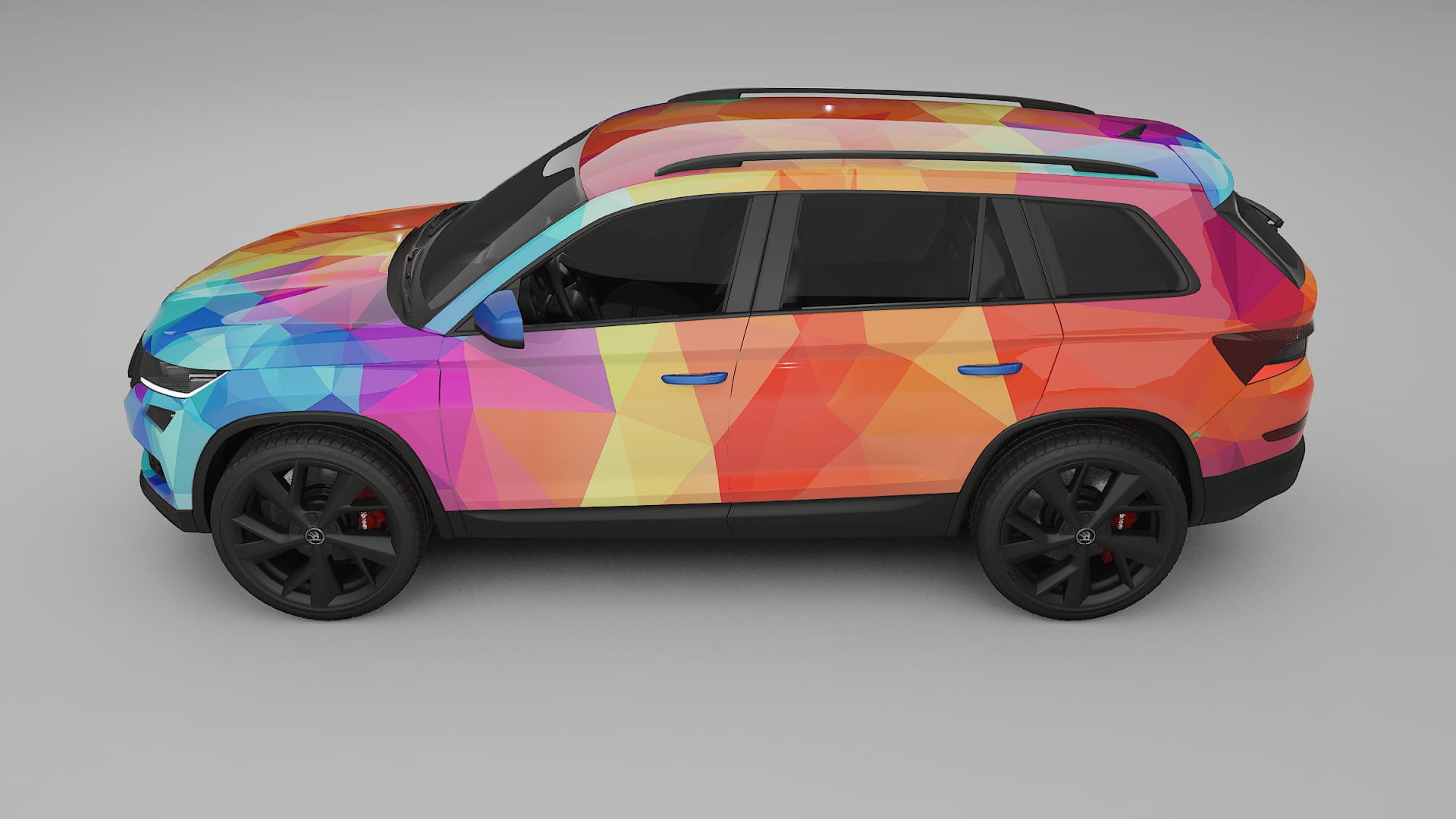 Škoda Kodiaq NS7 VECTOR VIBE – Designový Wrap PPF Fólie na auto - tisknutelný polyuretan