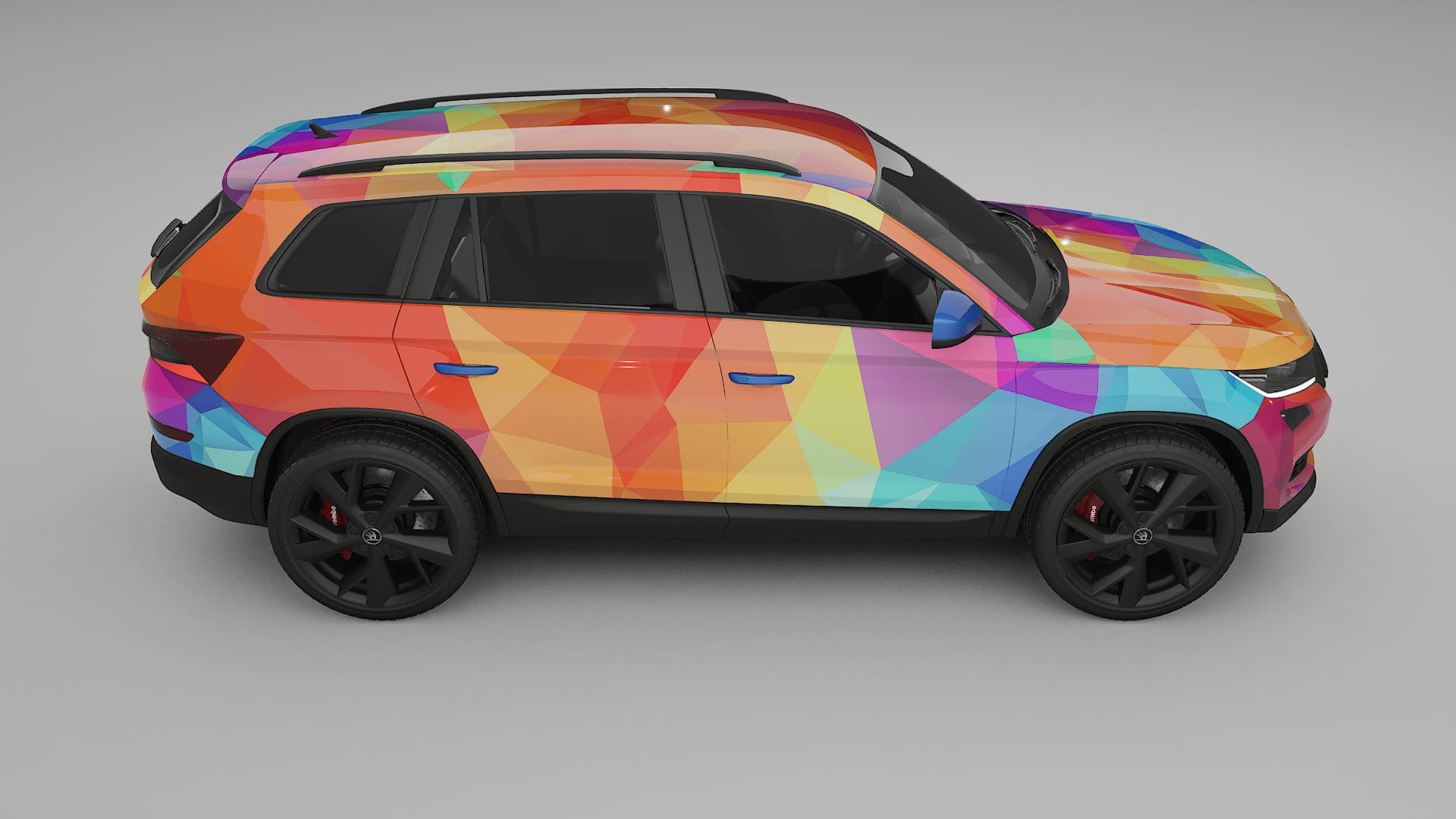 Škoda Kodiaq NS7 VECTOR VIBE – Designový Wrap PPF Fólie na auto - tisknutelný polyuretan