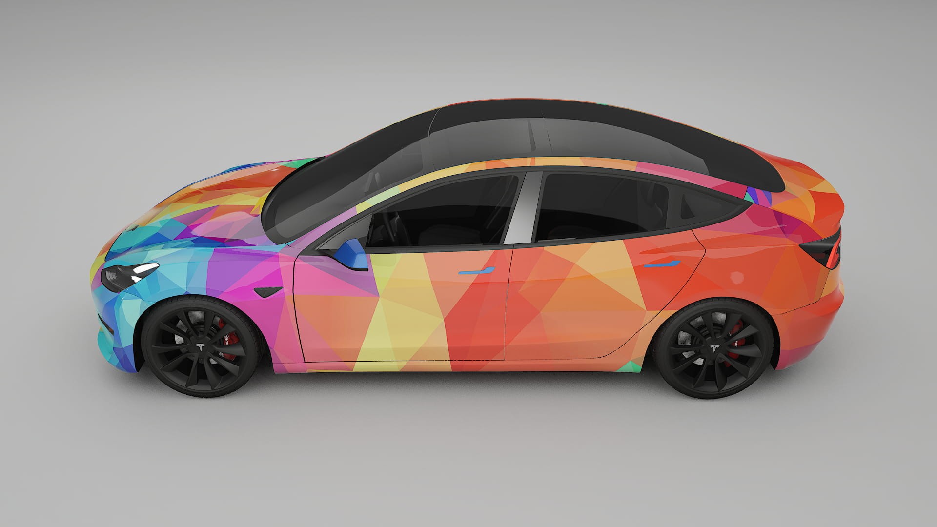Tesla Model 3 VECTOR VIBE – Designový Wrap PPF Fólie na auto - tisknutelný polyuretan