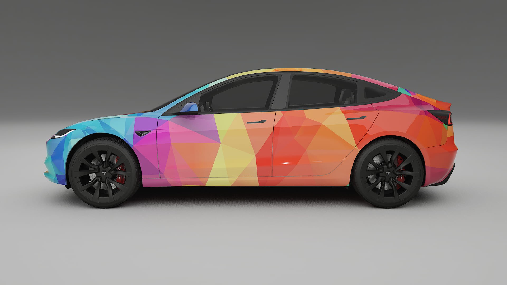 Tesla Model 3 Highland VECTOR VIBE – Designový Wrap PPF Fólie na auto - tisknutelný polyuretan